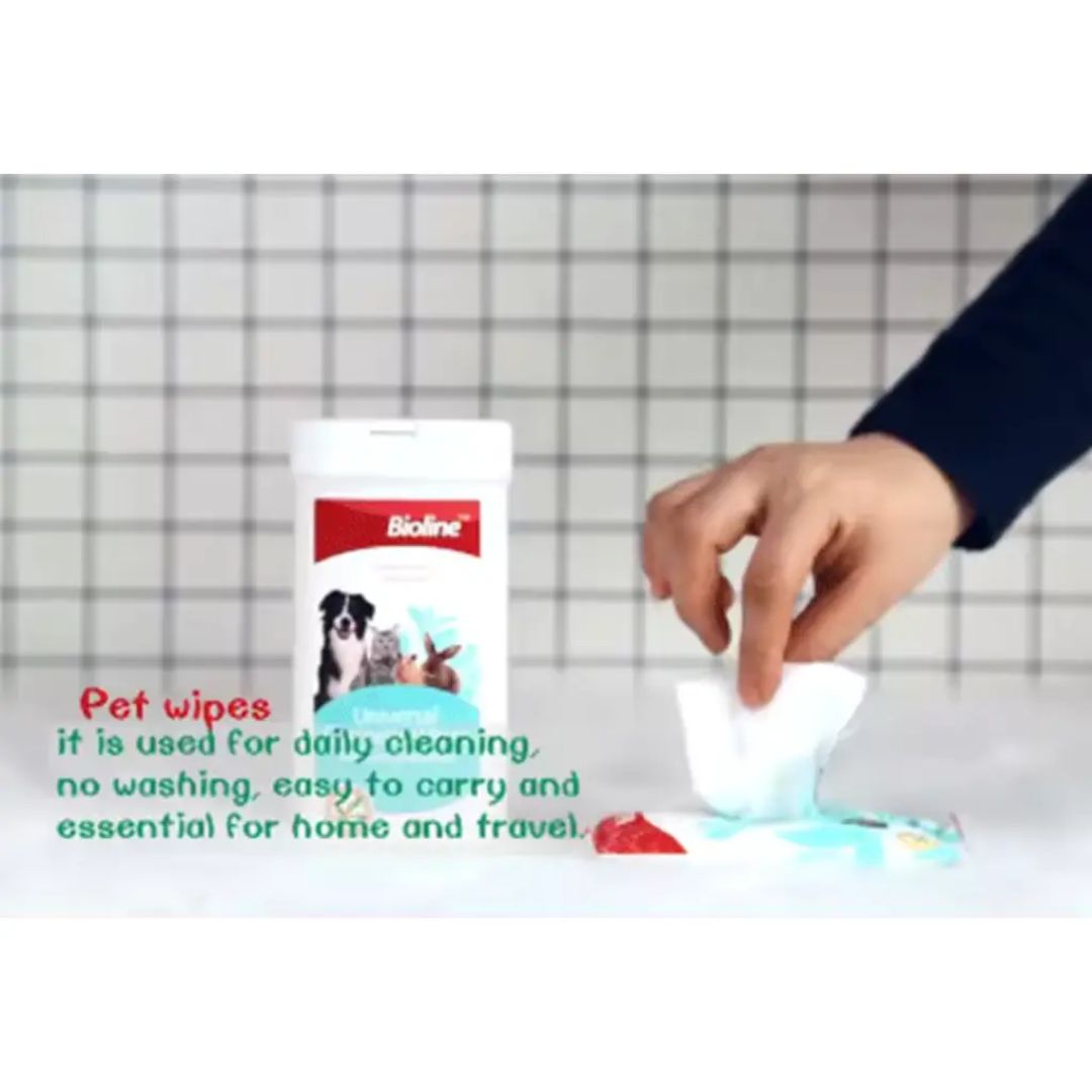 Bioline Universal Pet Cosmetic Wipes 10pcs Gentle Grooming Care