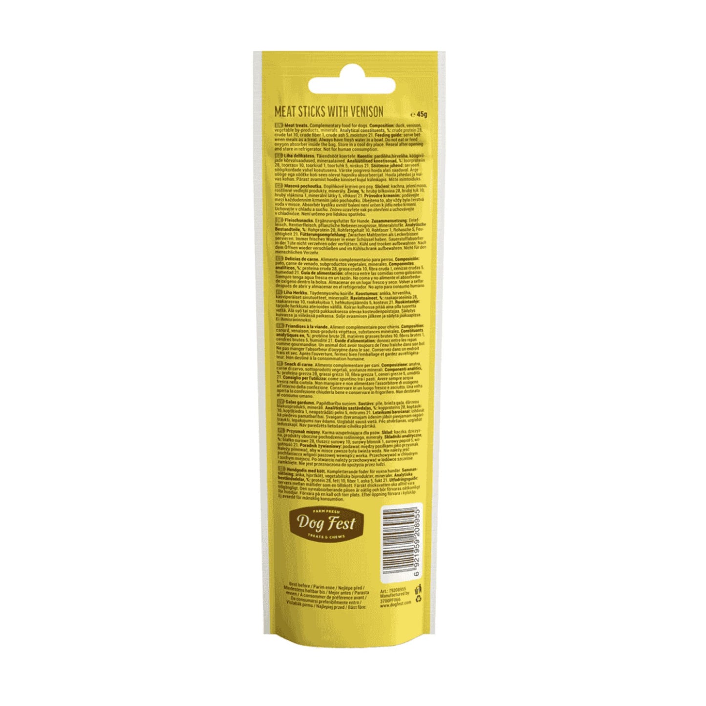 Dog Fest Meat Sticks with Venison for Adult Dogs – 45g