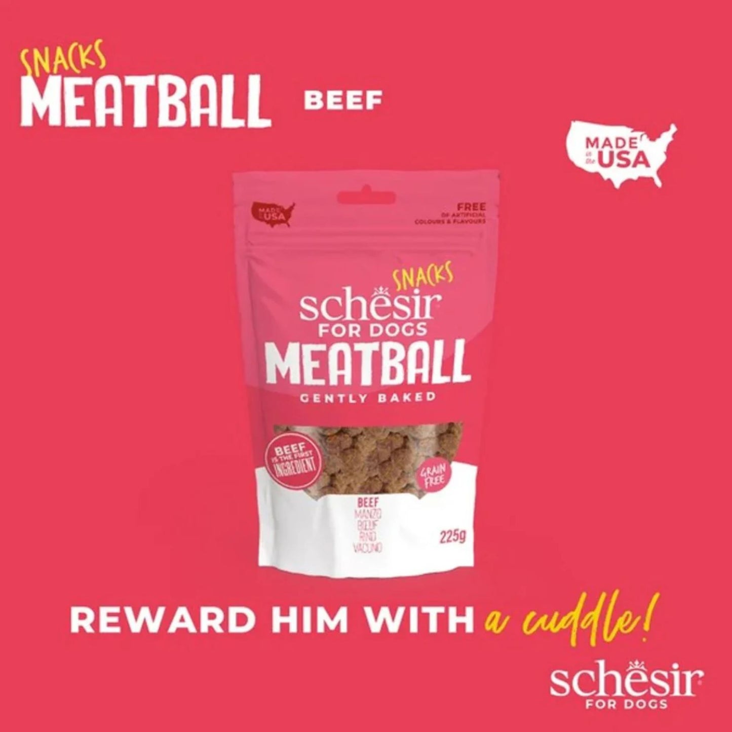 Schesir Dog Meatballs Grain Free Baked Beef 225G
