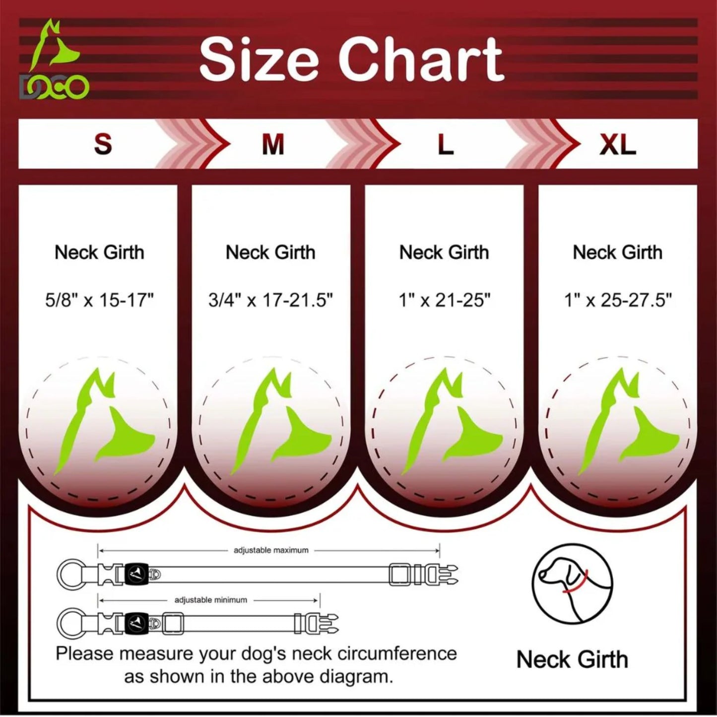 Doco Vario O - Ring Collar With Reflective Stitchingcolor For Dogs