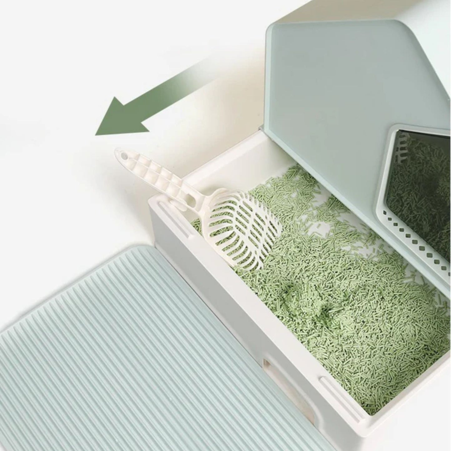 Pado House Cat Litter Box Grey - 46X46X44cm