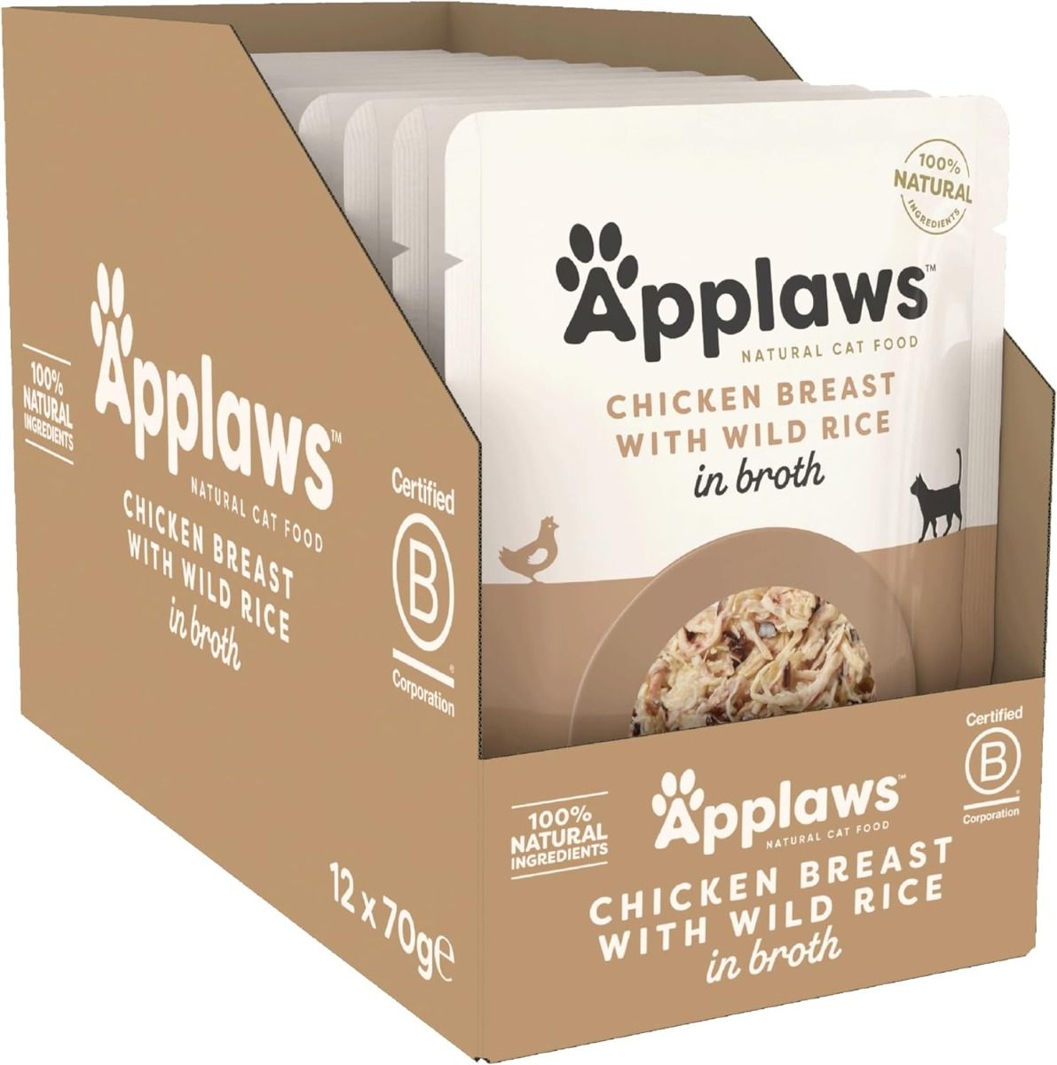 Applaws Natural Cat Food Chicken Breast With Wild Rice 70G