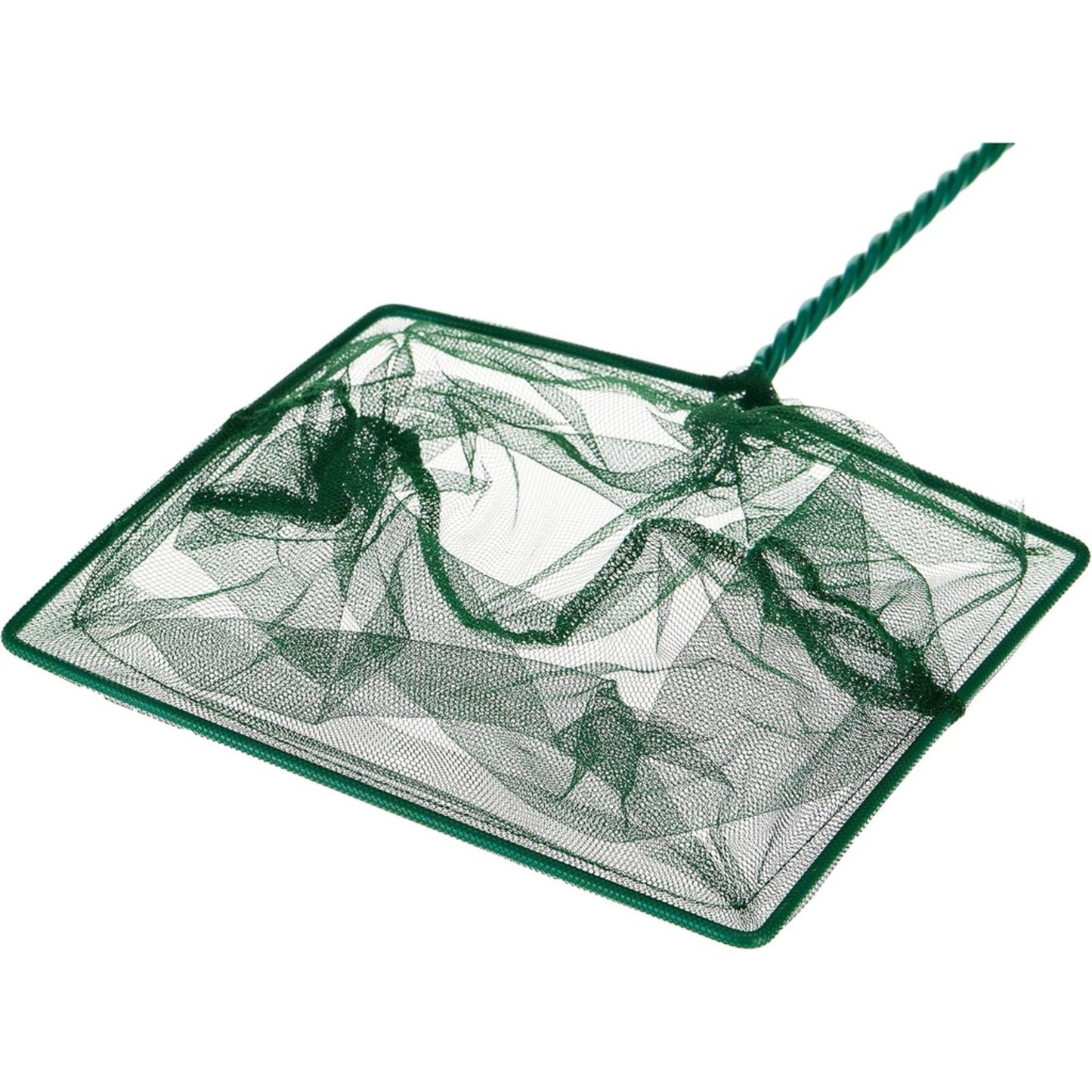 Green fishing net on a white background