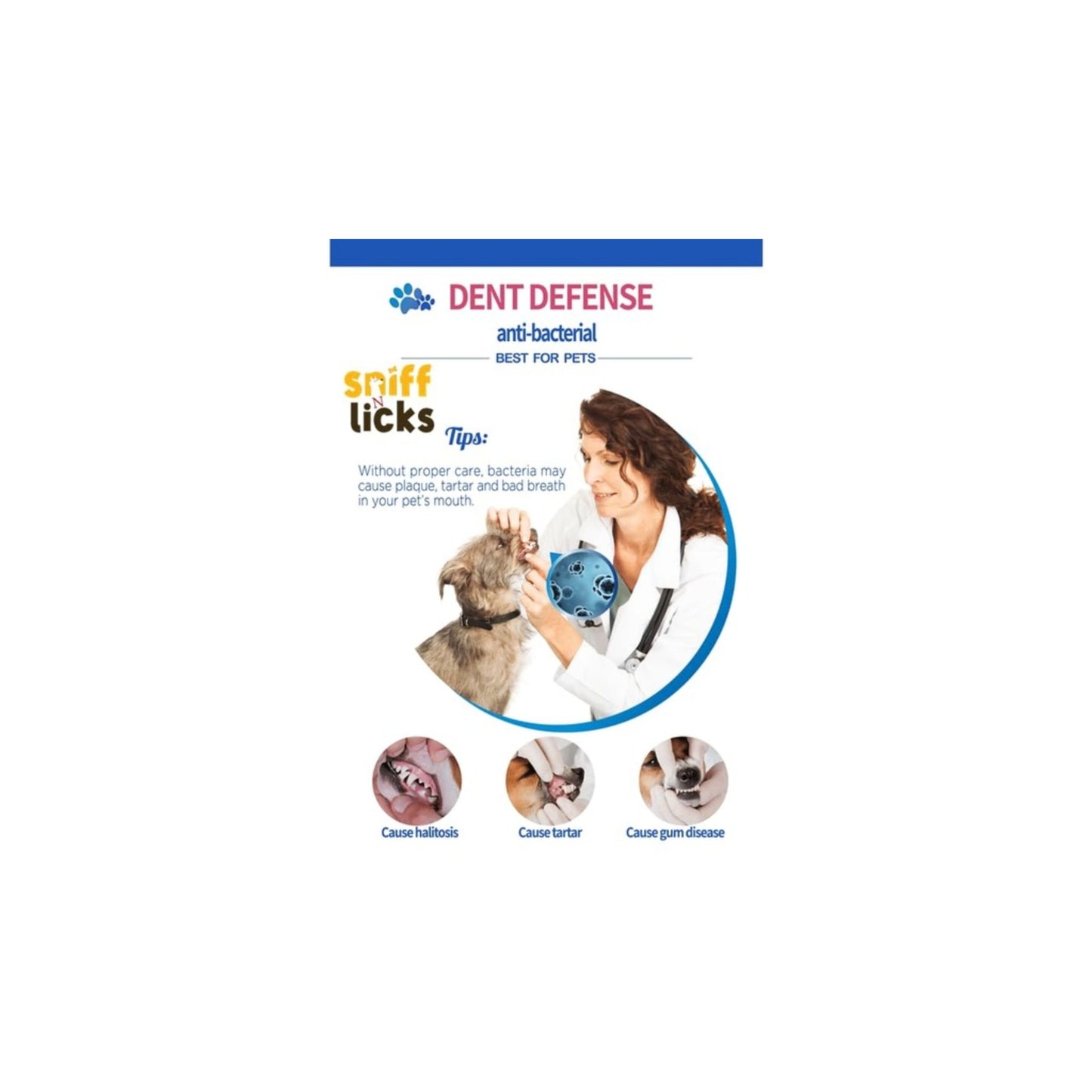 Gnawlers Dent Defense Dog Treats Antibacterial Chews - 7x105g