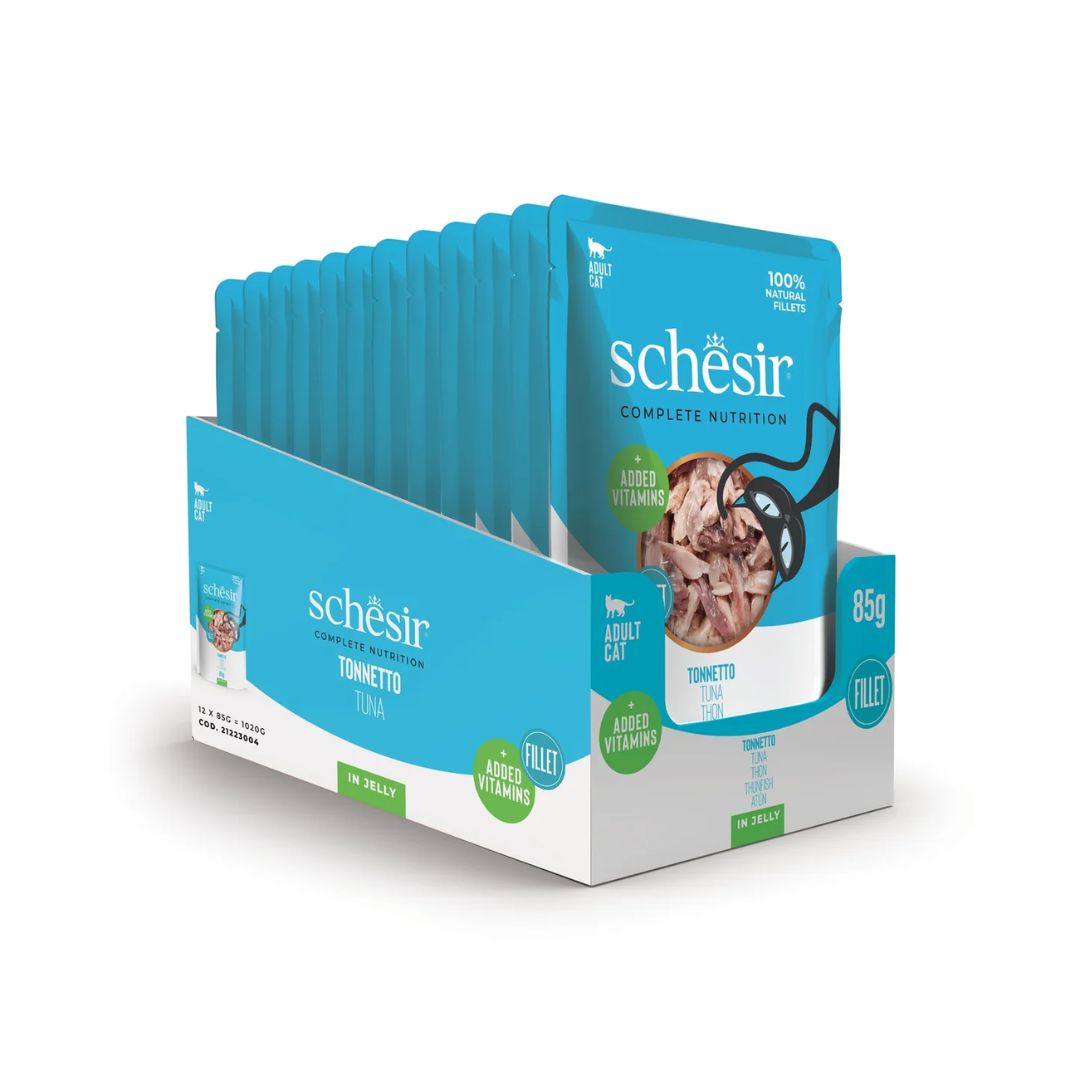 Schesir Complete & Balanced Nutrition Wet Cat Food in Jelly Pouch- Tuna 85g