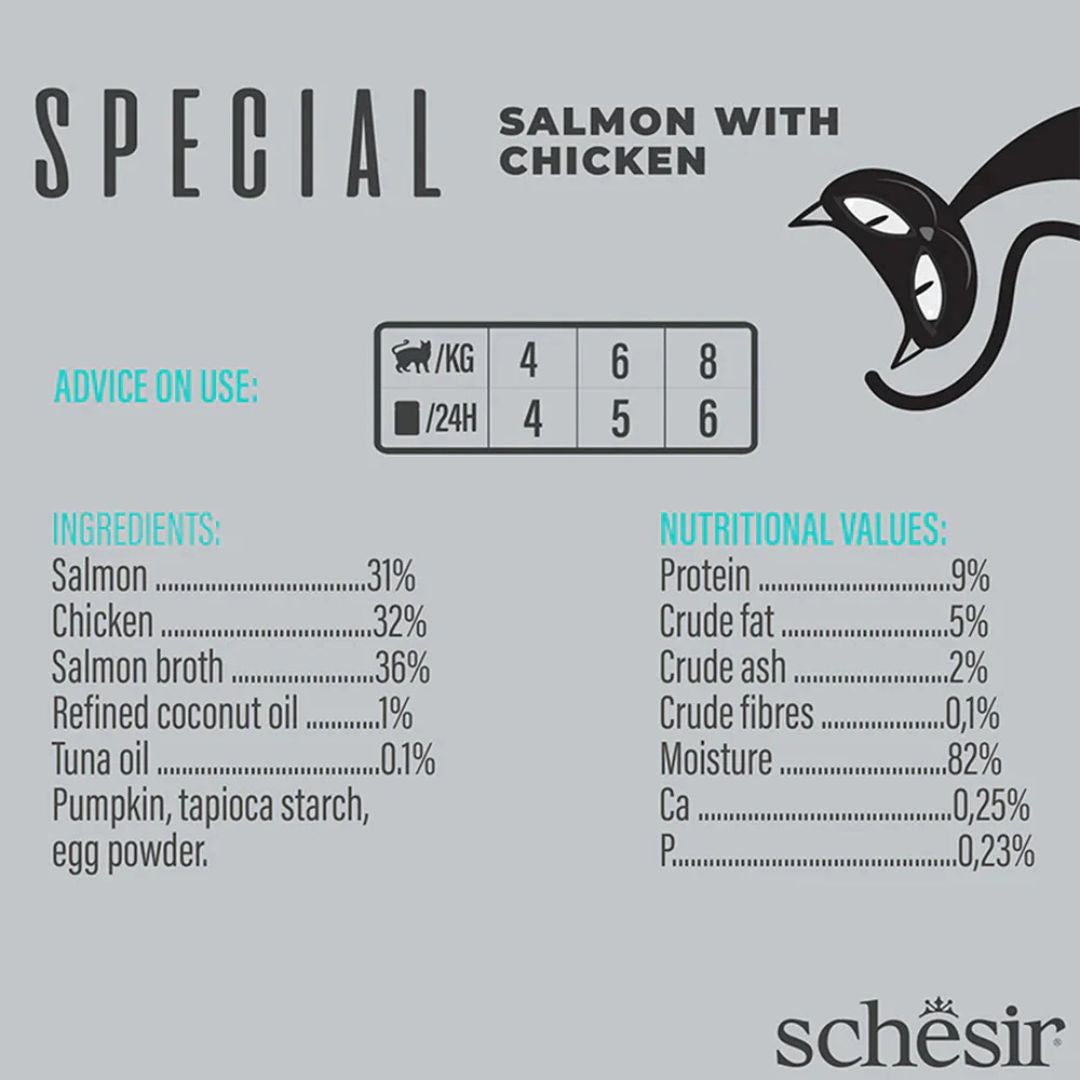 Schesir Cat Mousse Skin & Coat Salmon & Chicken 70G