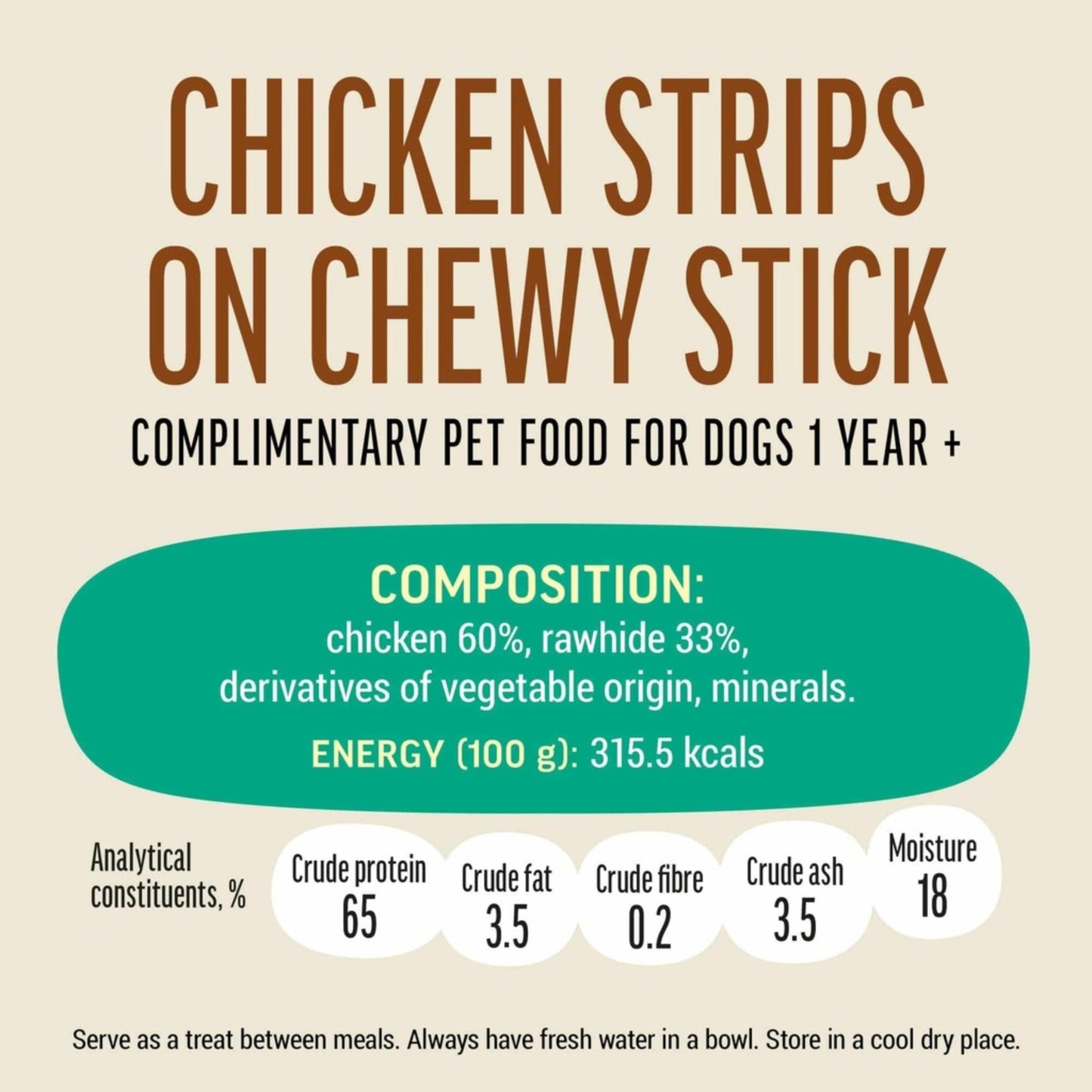 Dog Fest Chicken Strips on a Chewy Stick for Adult Dogs - 90g (3.17 oz)