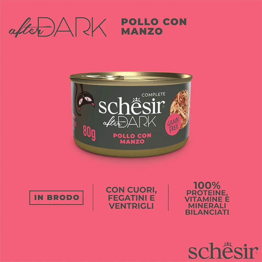 Schesir Wholefood Broth Chicken & Beef Wet Cat food 80G