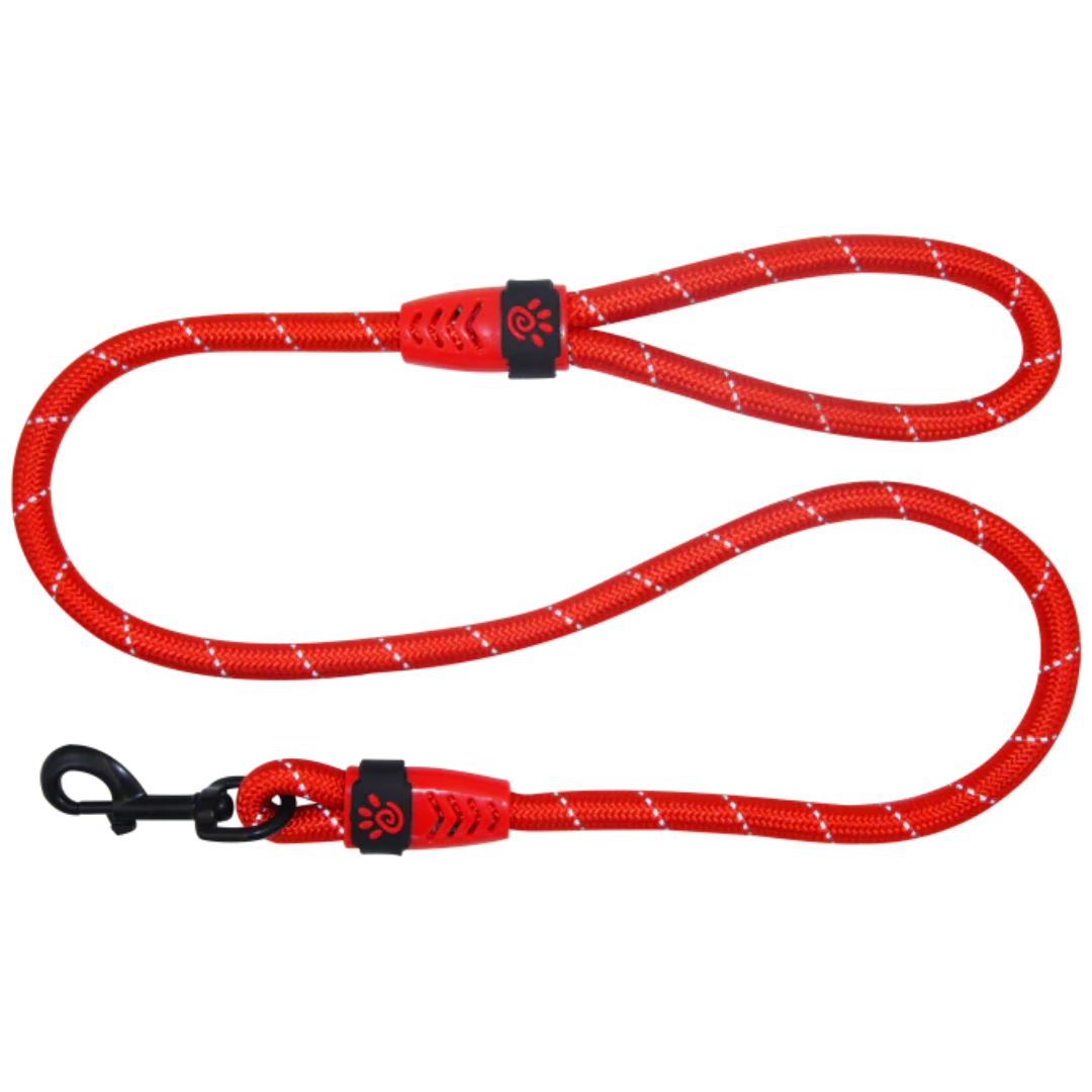Doco Reflective Rope Dog Leash with Plastic Handle Loop 4Ft, 1/2 Width