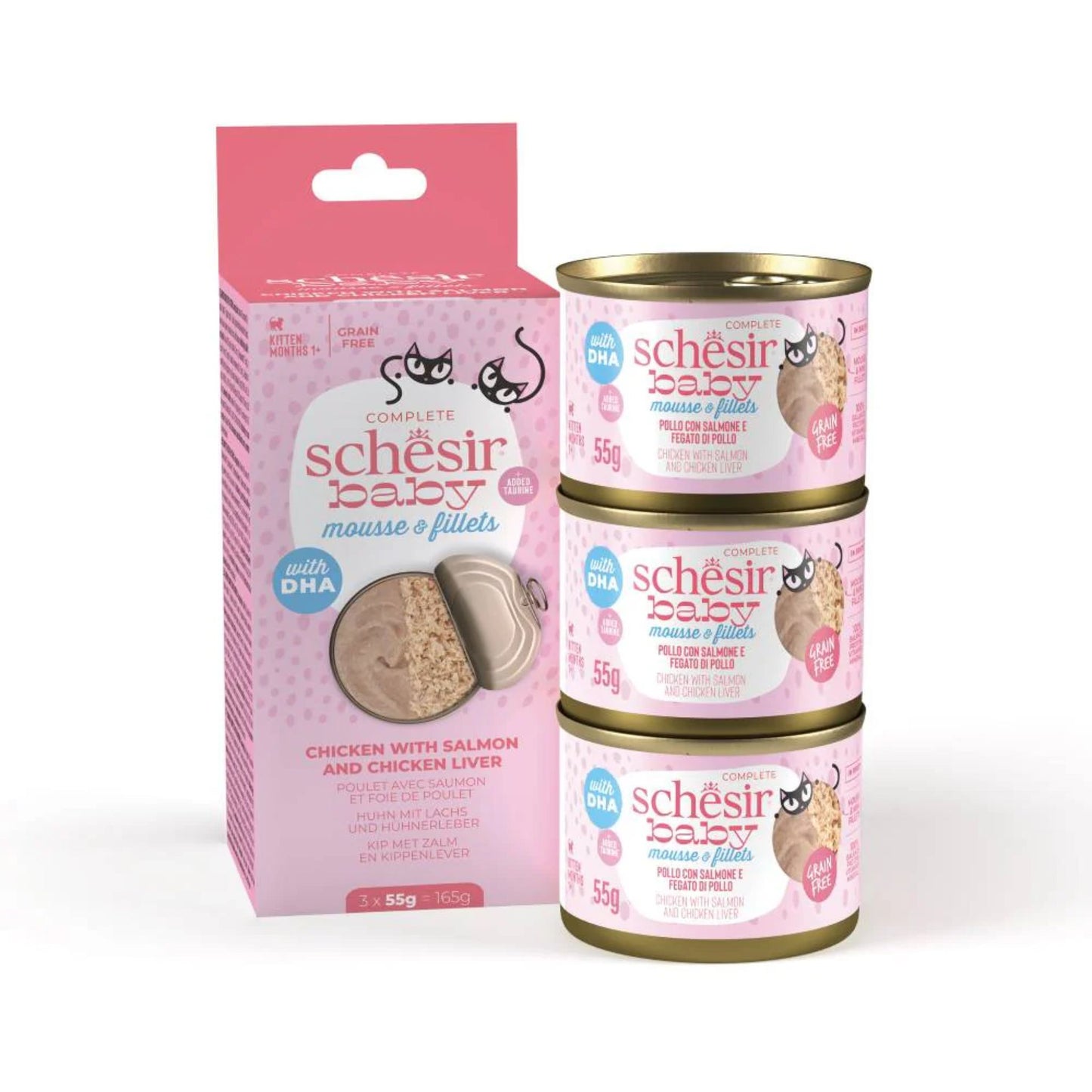 Schesir Baby Mousse & Fillet Chicken Salmon & Chicken Liver 165G
