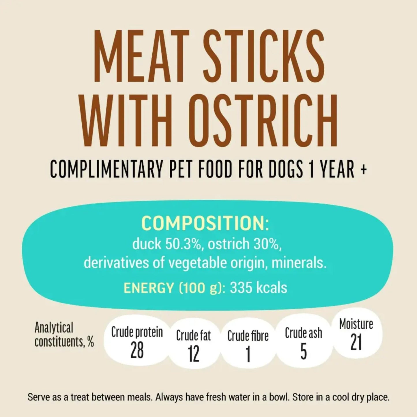 Dog Fest Meat Sticks with Ostrich for Adult Dogs - 45g