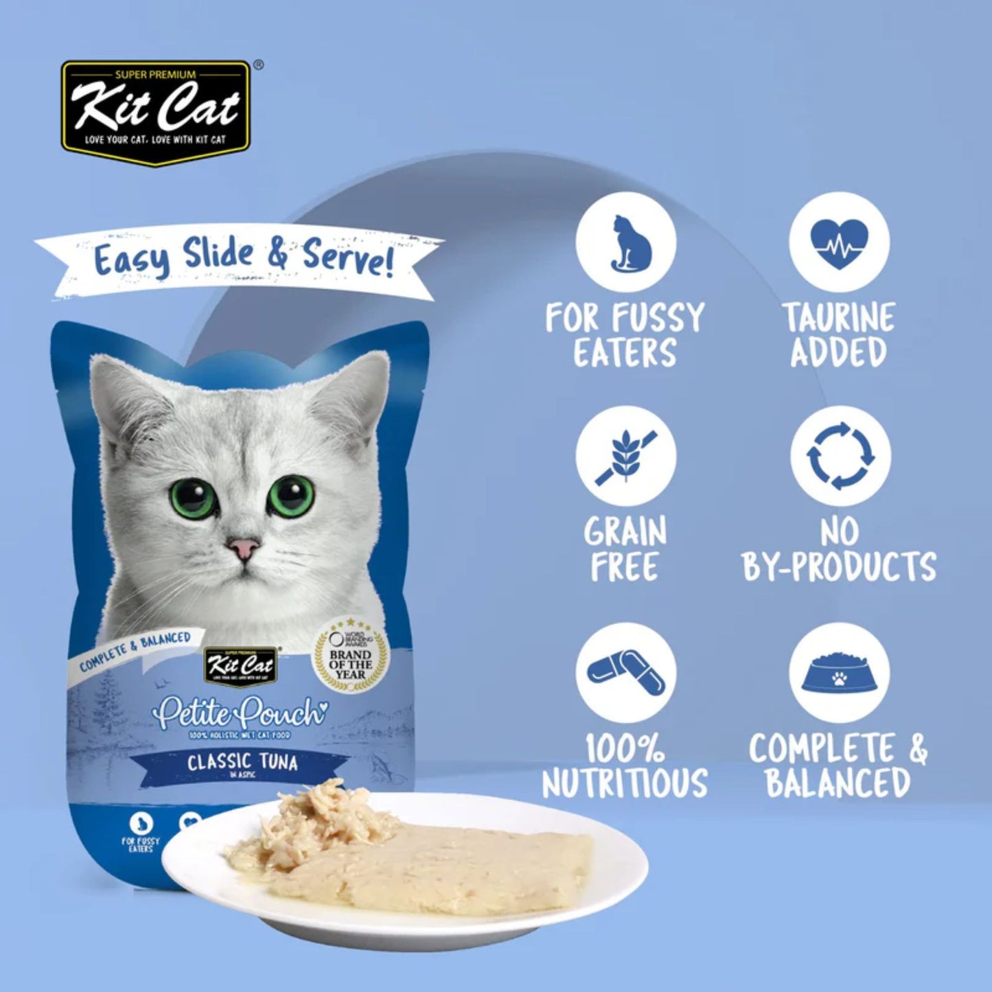 Kit Cat Petite Pouch - Classic Tuna In Aspic Wet Cat Food 70G
