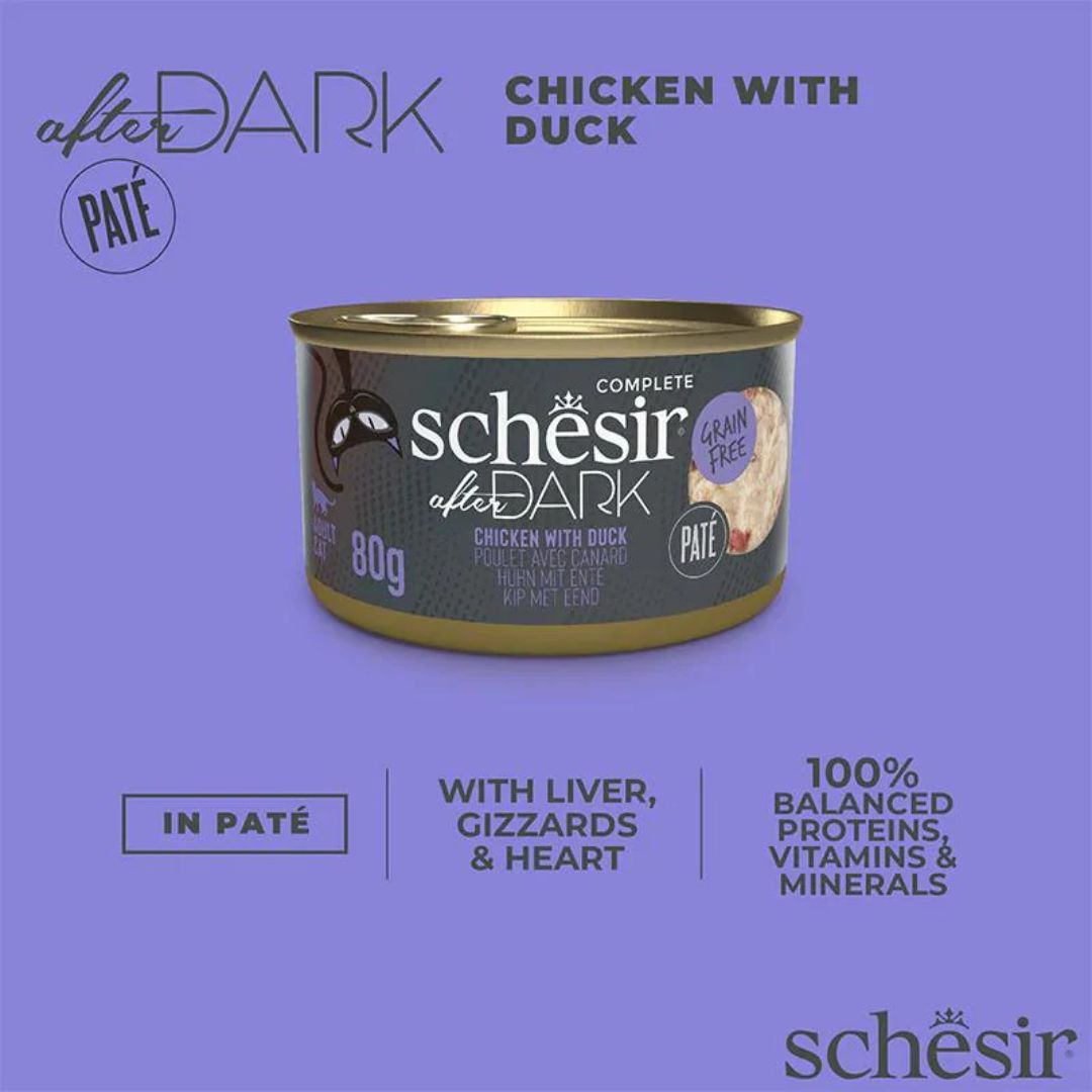 Schesir After Dark Cat Pate Chicken & Duck Wet Cat food 80G