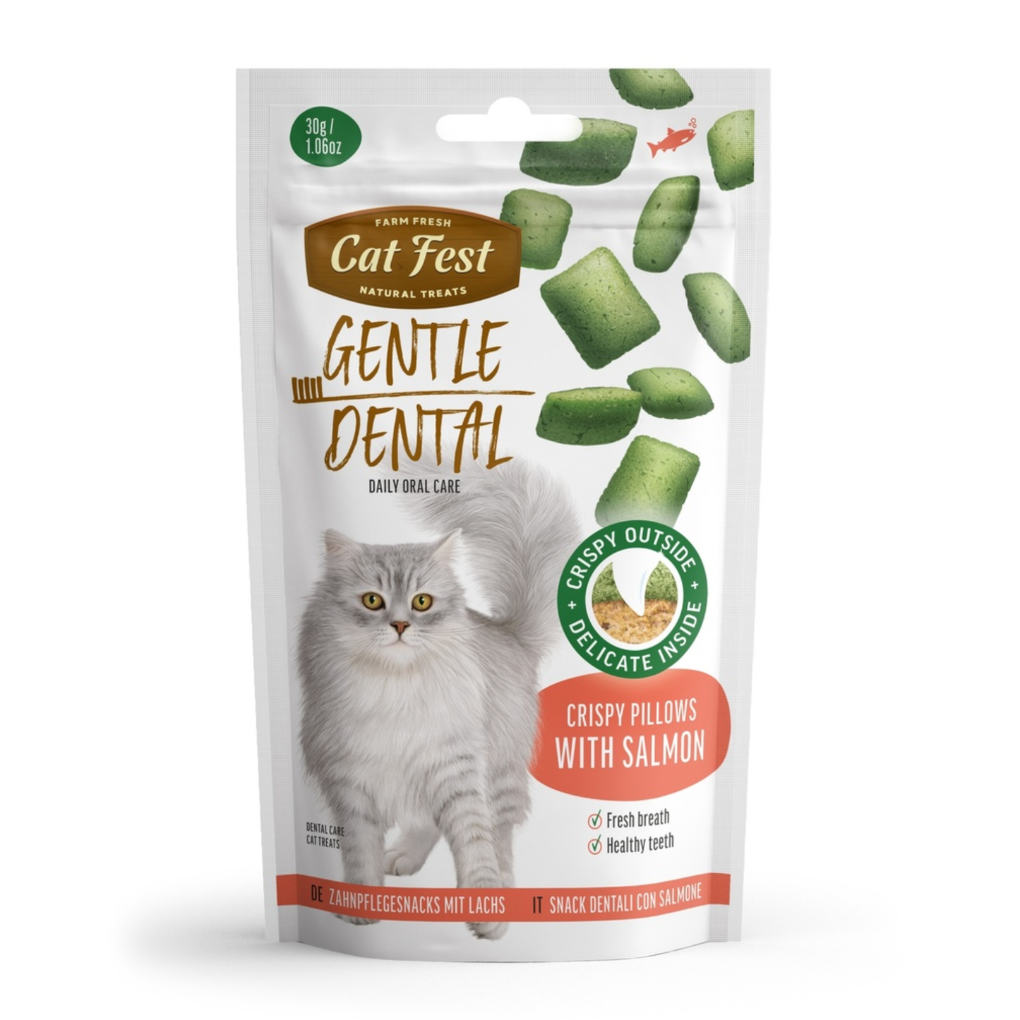 Cat Fest Dental Cat Treats Crispy Pillows Salmon - 30g