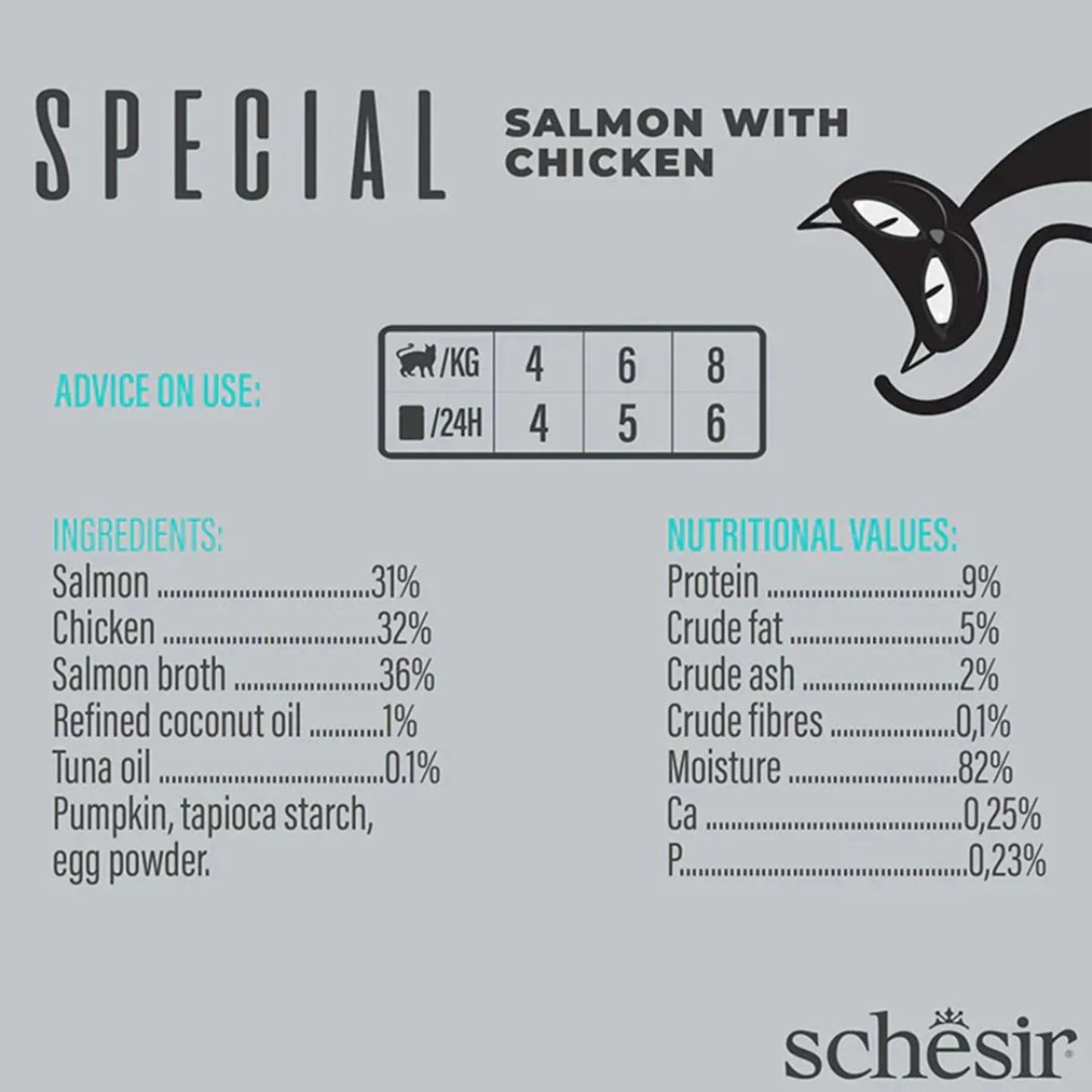 Schesir Cat Mousse Skin & Coat Salmon with Chicken 70G