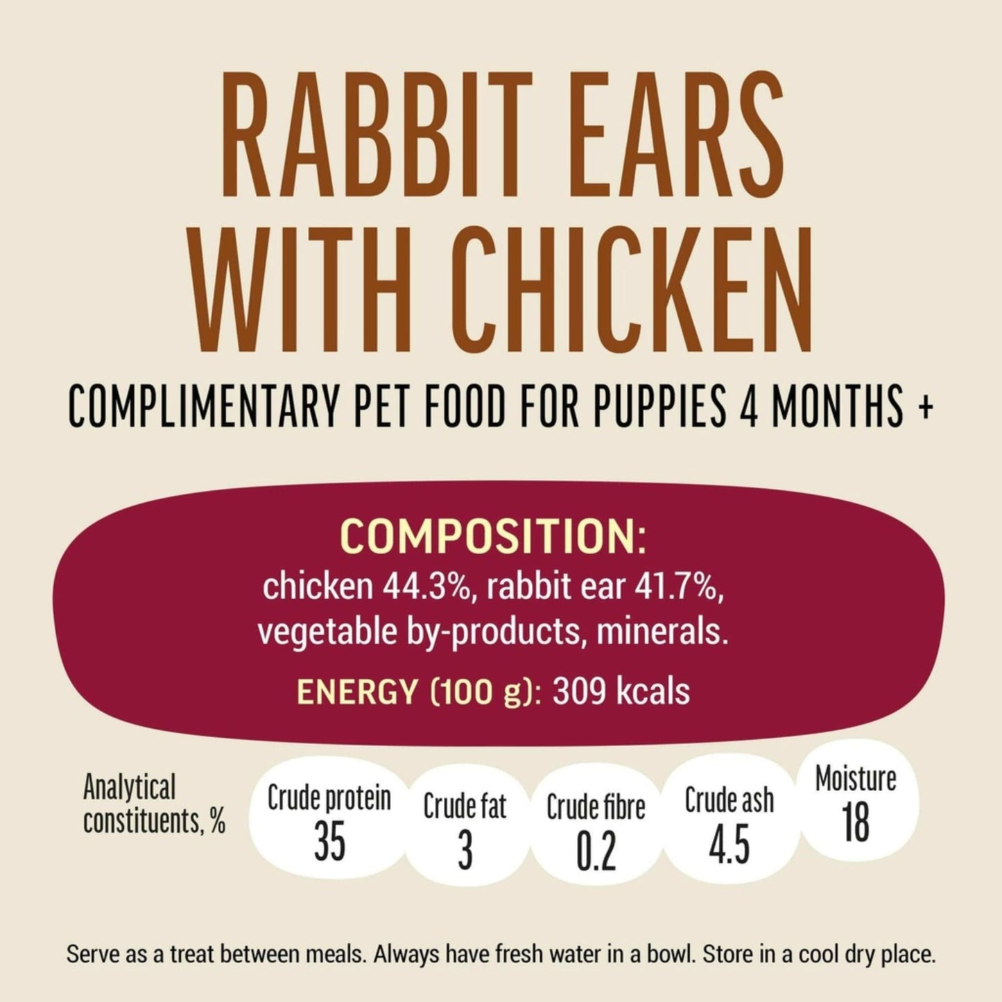 Dog Fest Rabbit Ears with Chicken for Puppies – 90g (3.17oz)