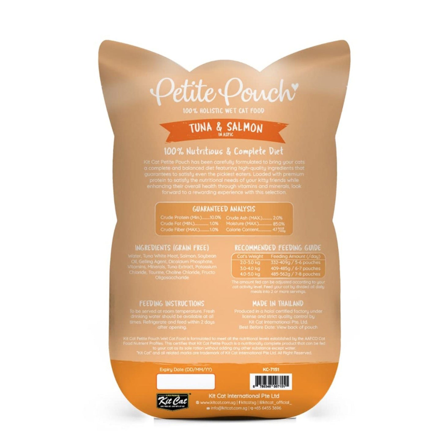 Kit Cat Petite Pouch - Tuna & Salmon In Aspic Wet Cat Food 70G