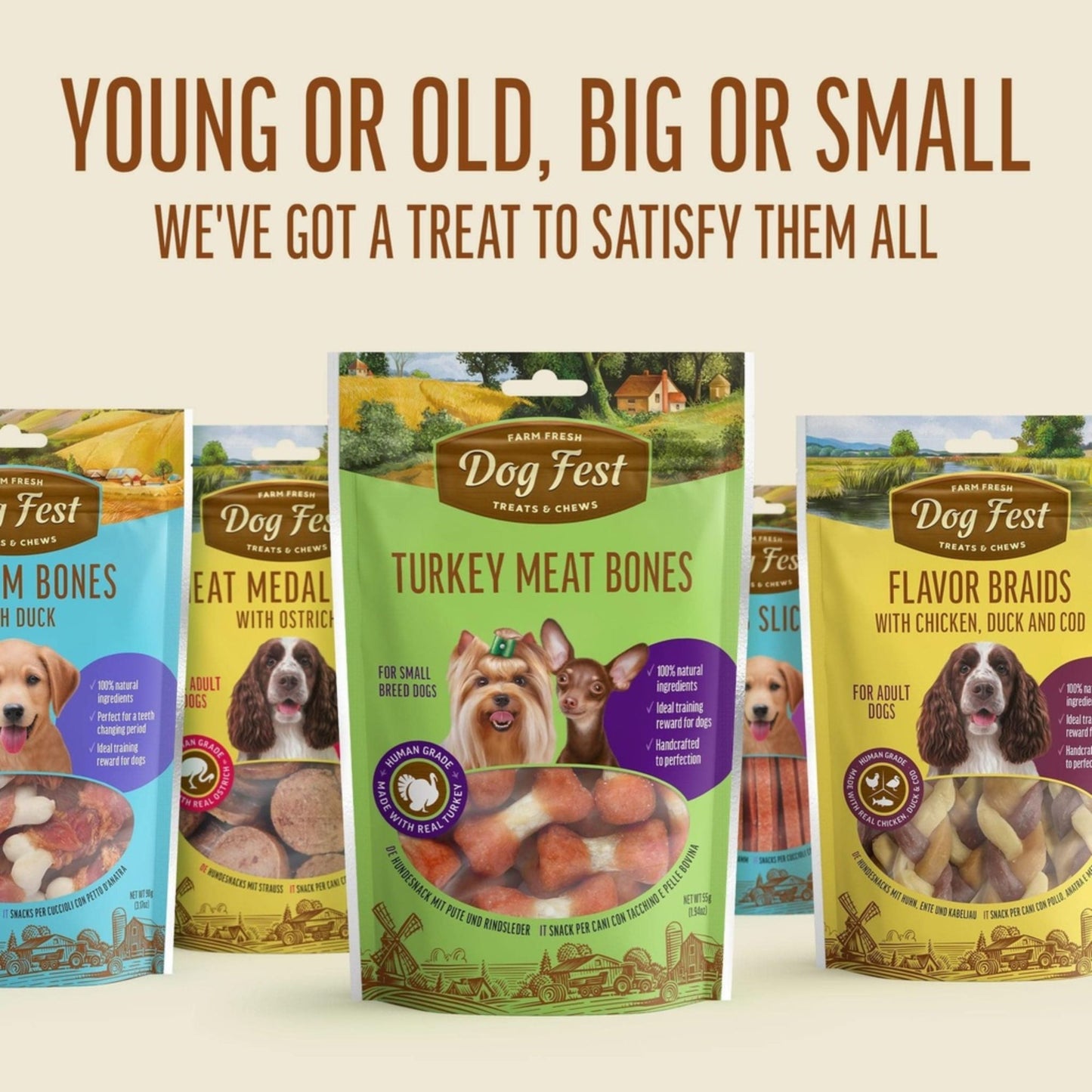 Dog Fest Medallions with Ostrich for Adult Dogs – 90g