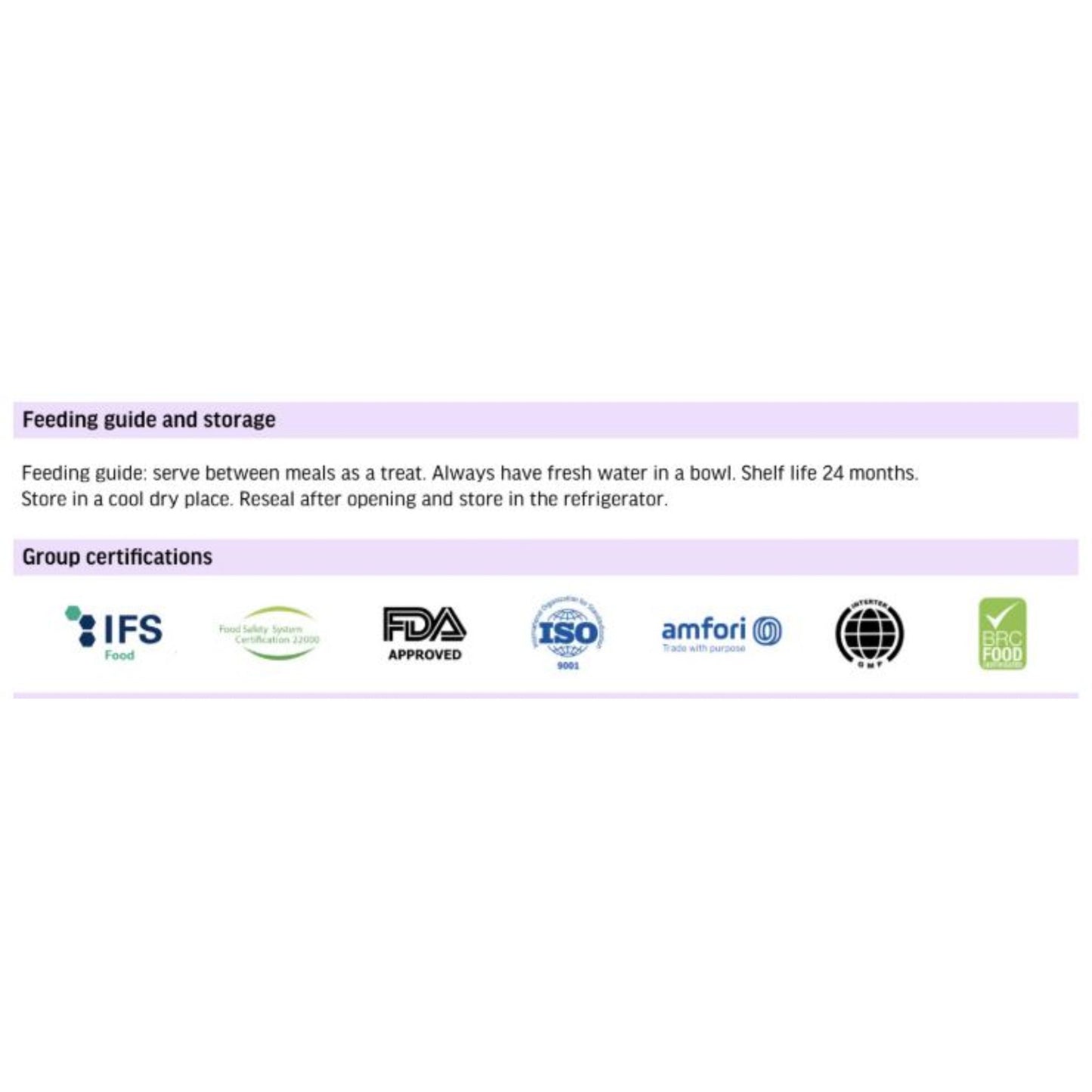 Certification logos on a white background