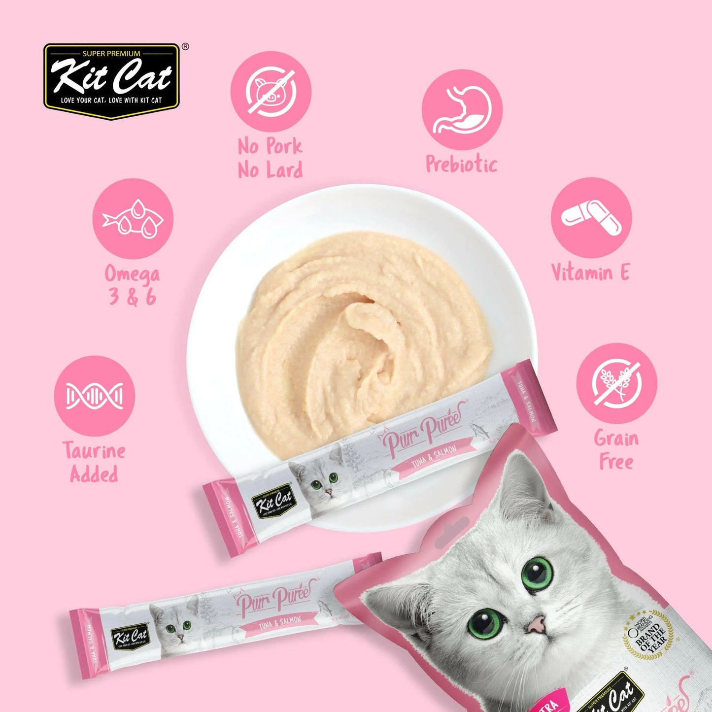 Kit Cat Puree Tuna & Salmon Cat Treats - 60g