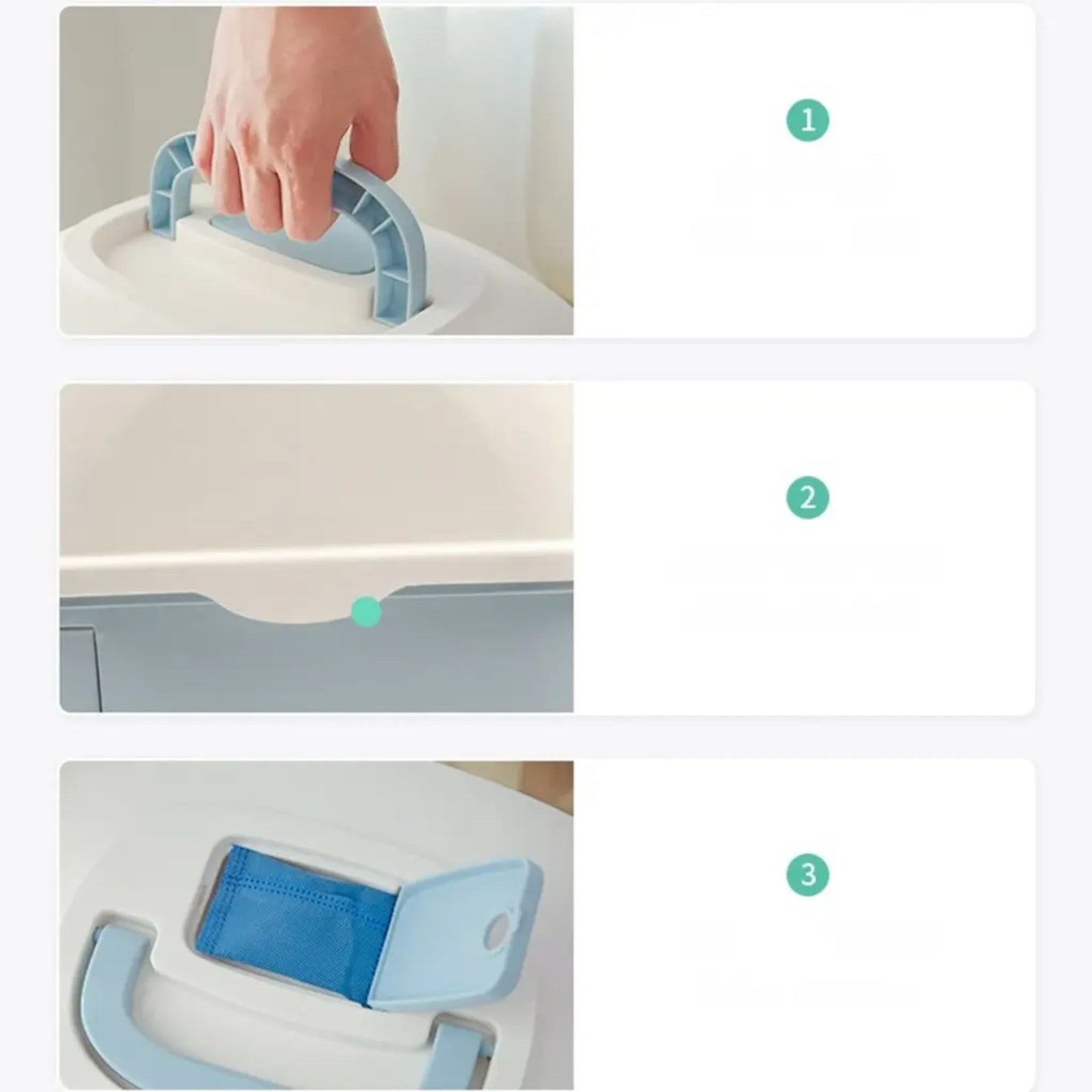 Pado Oval Cat Litter Box Blue - 53x41x41cm