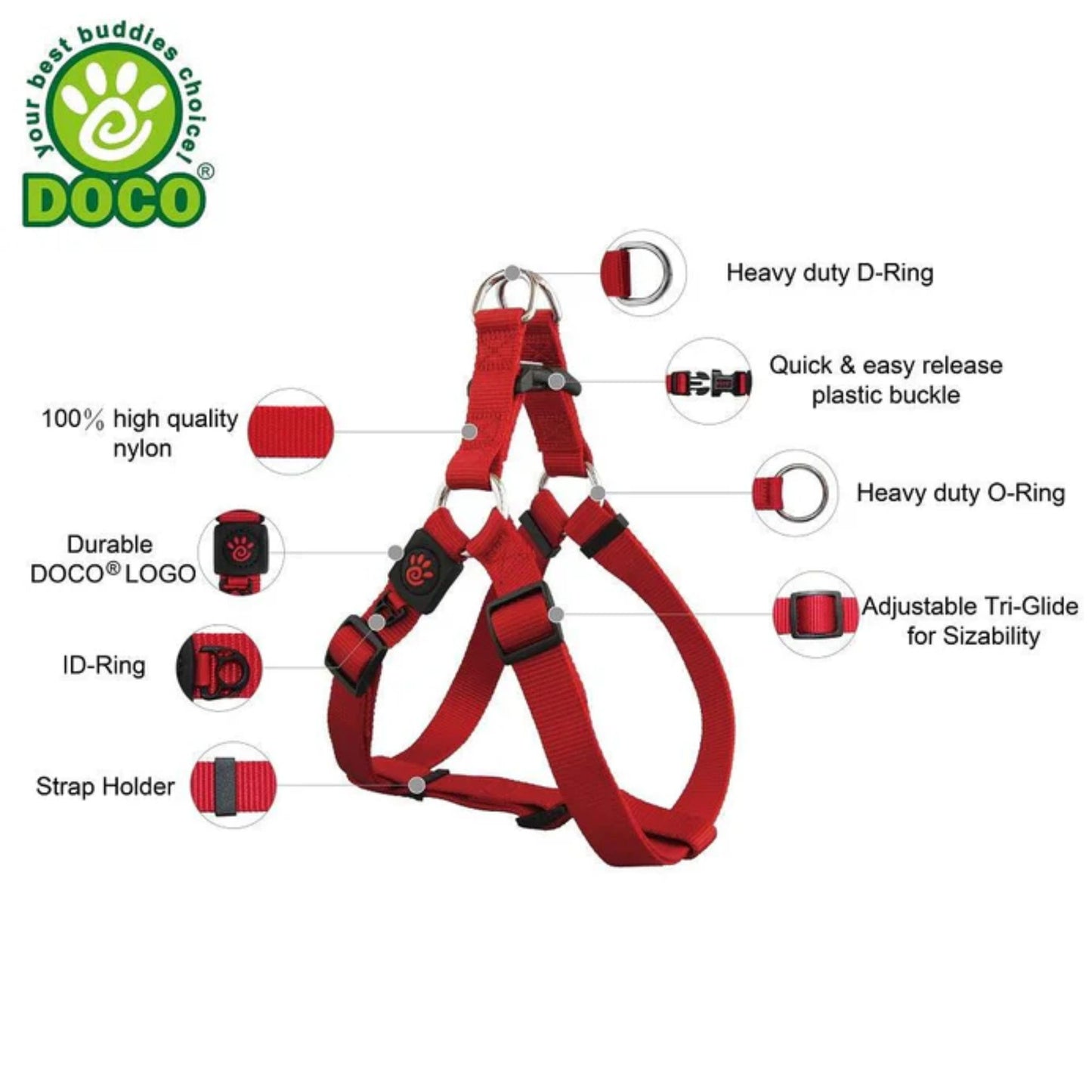 Doco Signature Step-In Dog Harness Comfortable Harness