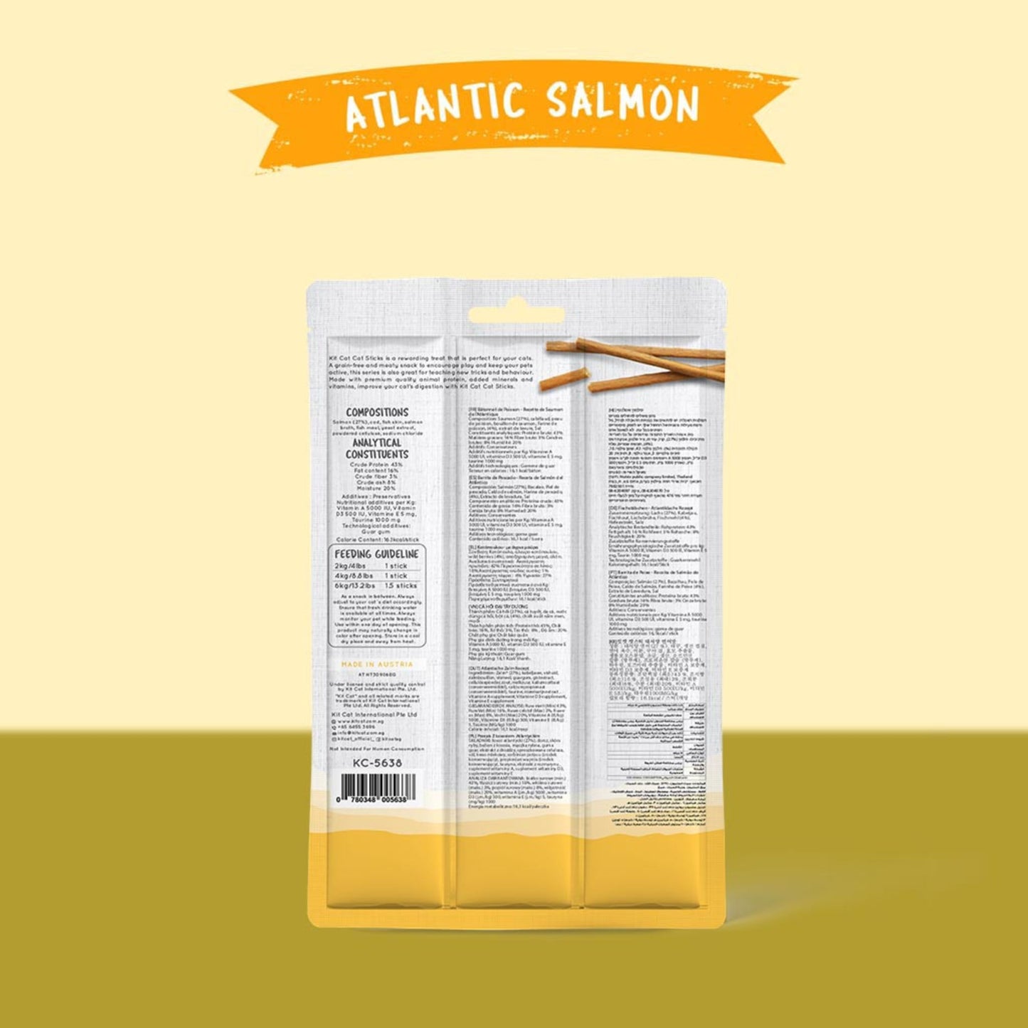 Kit Cat Grain Free Cat Stick Atlantic Salmon - 15G