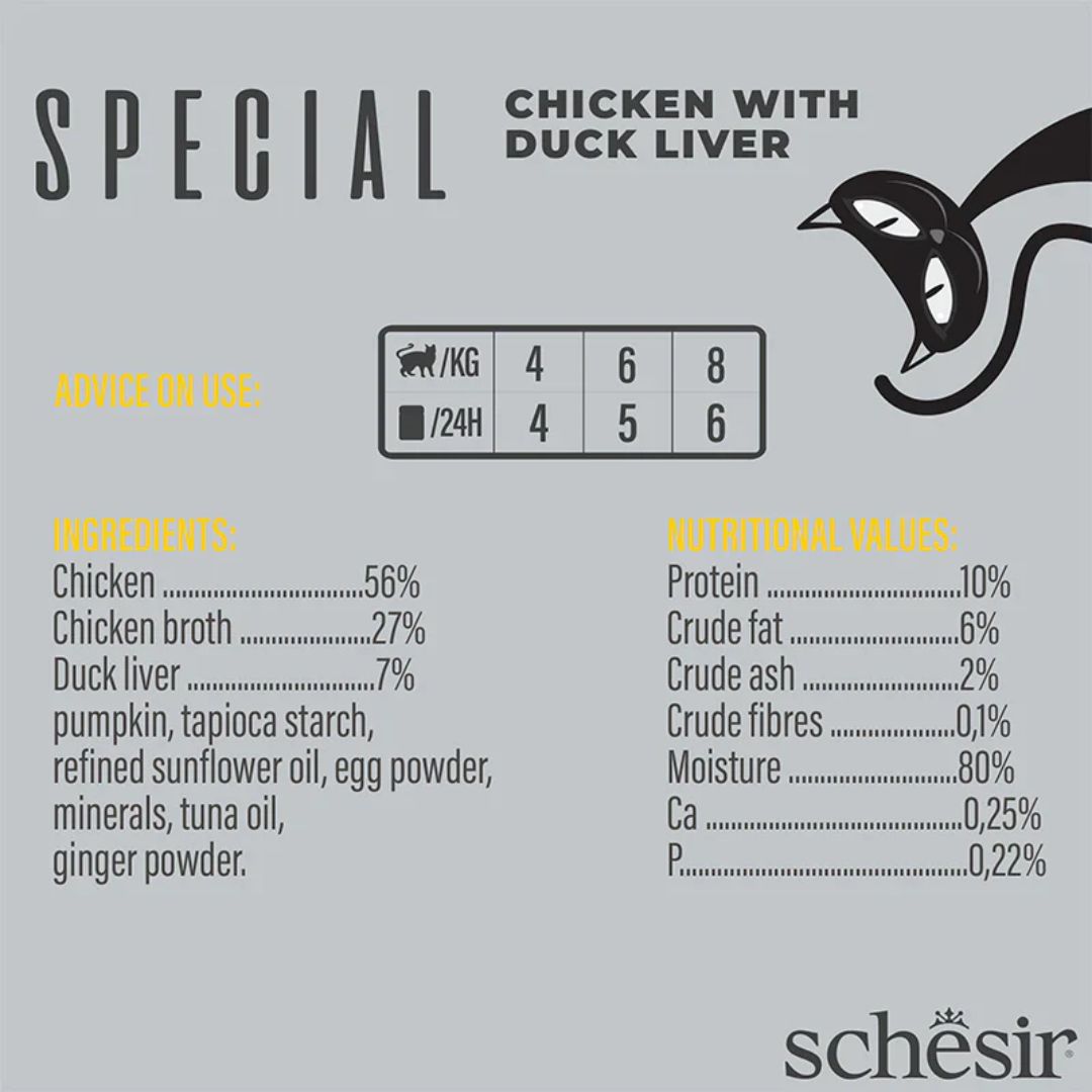 Schesir Cat Mousse Exigent Chicken & Duck Liver 70G