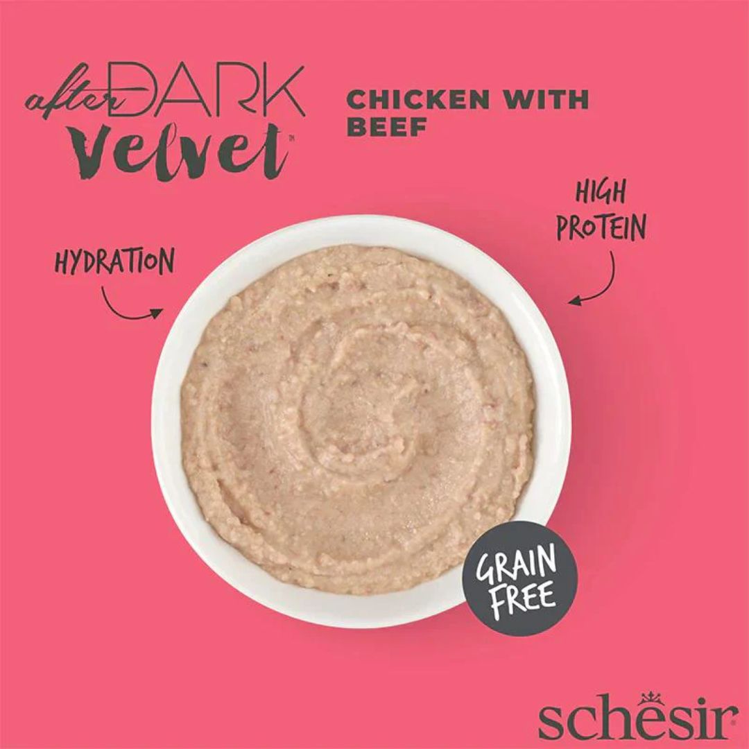 Schesir Velvet Mousse Chicken & Beef Wet Cat food 80G