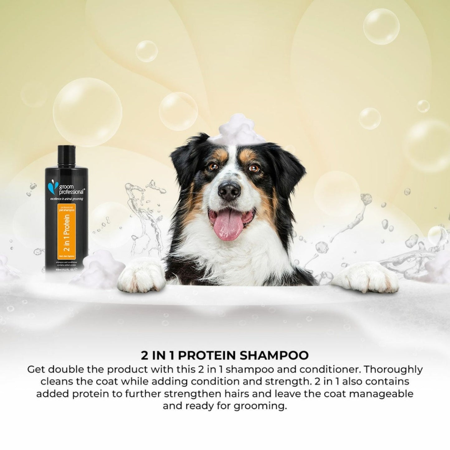 Groom Professional 2 In 1 Protein Shampoo - 450 ml