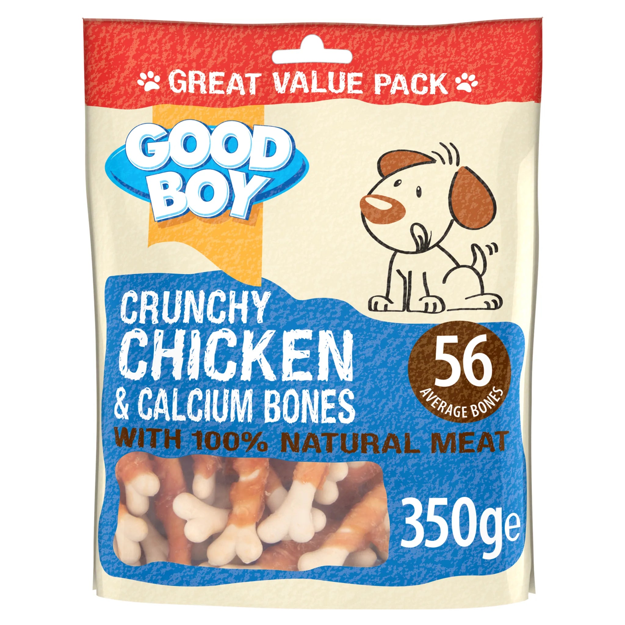 Good Boy Dog Treats Chicken & Calcium Bones Value Pack - 350g