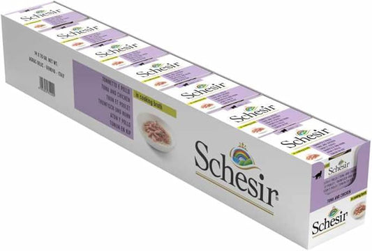 Schesir Cat Can Broth-Wet Food Tuna With Mullet-(Min Order 70G - 14Pcs)Weight: 70G