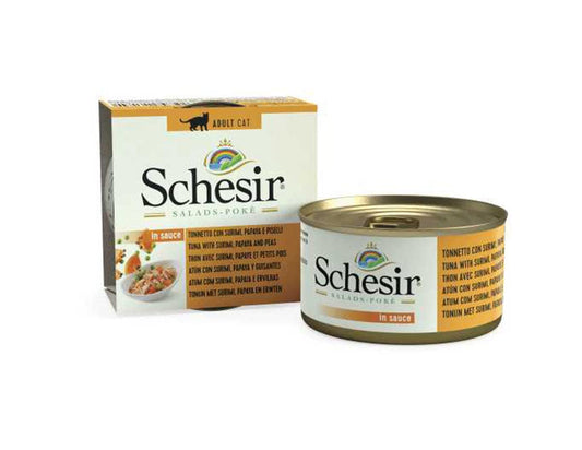 Schesir Salad Cat Wet Food Tuna With Surimi, Papaya And Peas- (Min Order 85G- 14Pcs)Weight: 85G