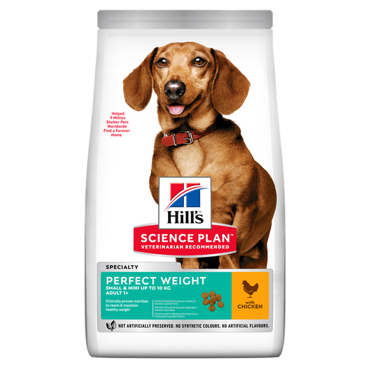 Hills Science Plan Perfect Weight Small & Mini Adult Dog Food With Chicken 1.5Kg