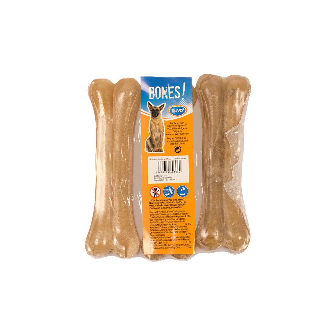 Duvo+ Rawhide Bones – 3-Pack, 12.5cm Natural Dog Chews