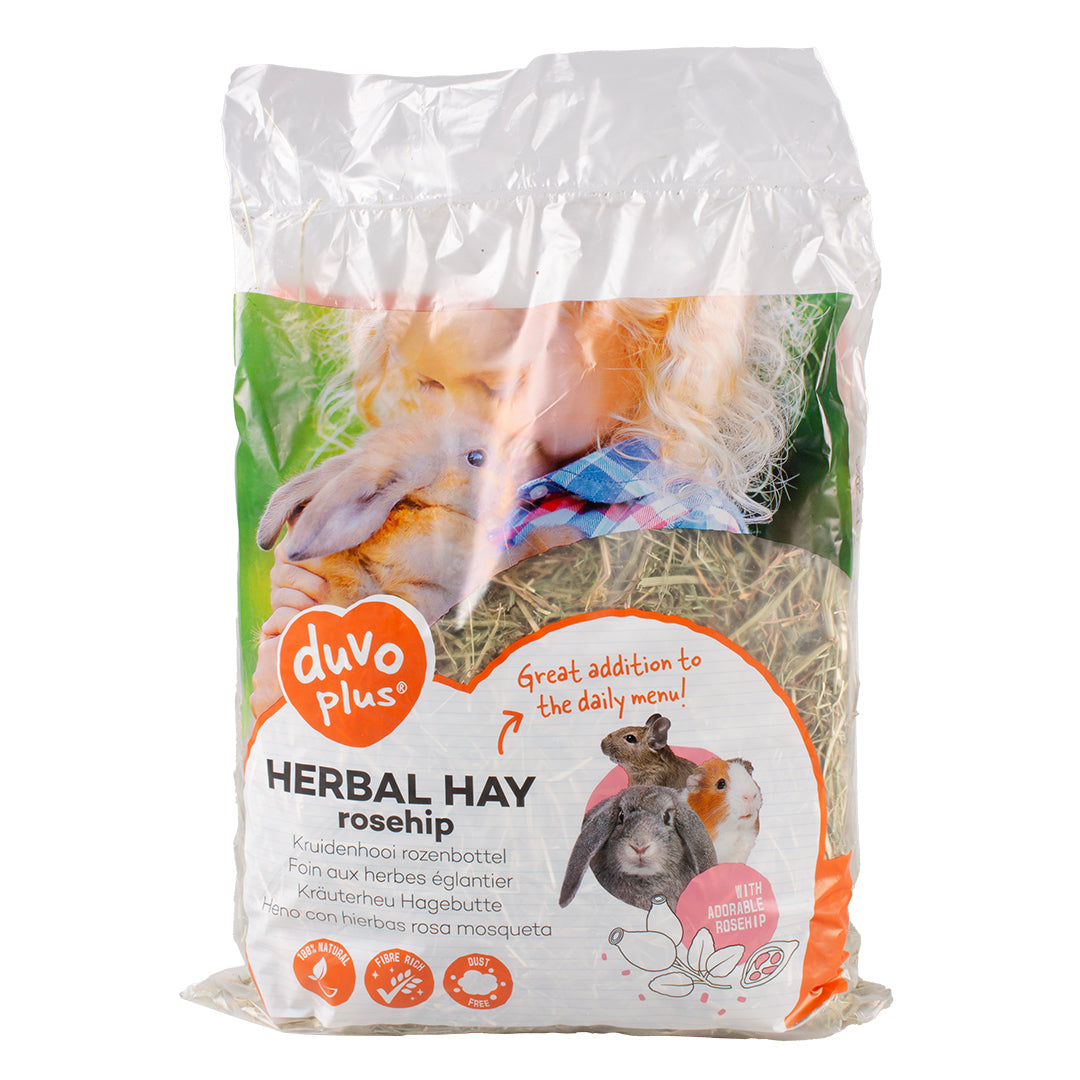 Duvo+ Herbal Hay with Rosehip – 500g Natural Small Pet Feed
