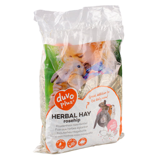 Duvo+ Herbal Hay with Rosehip – 500g Natural Small Pet Feed