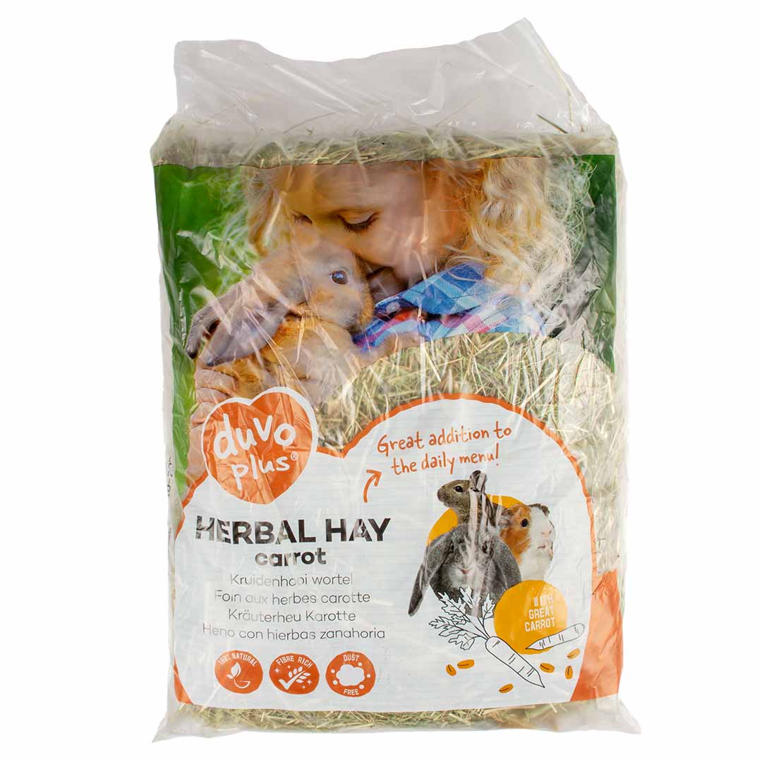 Duvo+ Herbal Hay with Carrot – 500g Natural Small Pet Feed