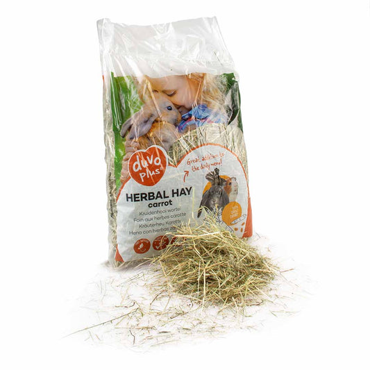 Duvo+ Herbal Hay with Carrot – 500g Natural Small Pet Feed