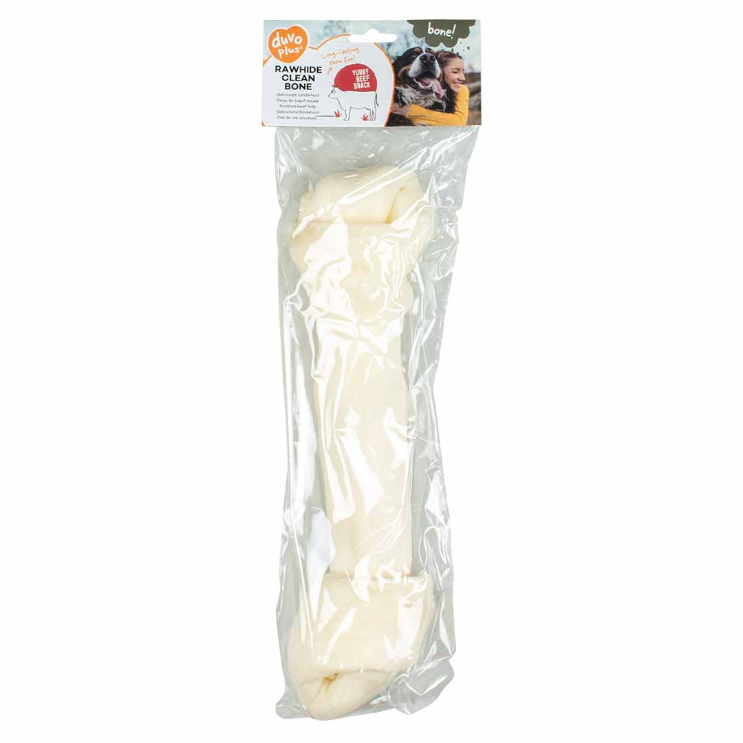 Duvo+ Knotted Rawhide Bone for Dogs – 34cm Long Chew Toy