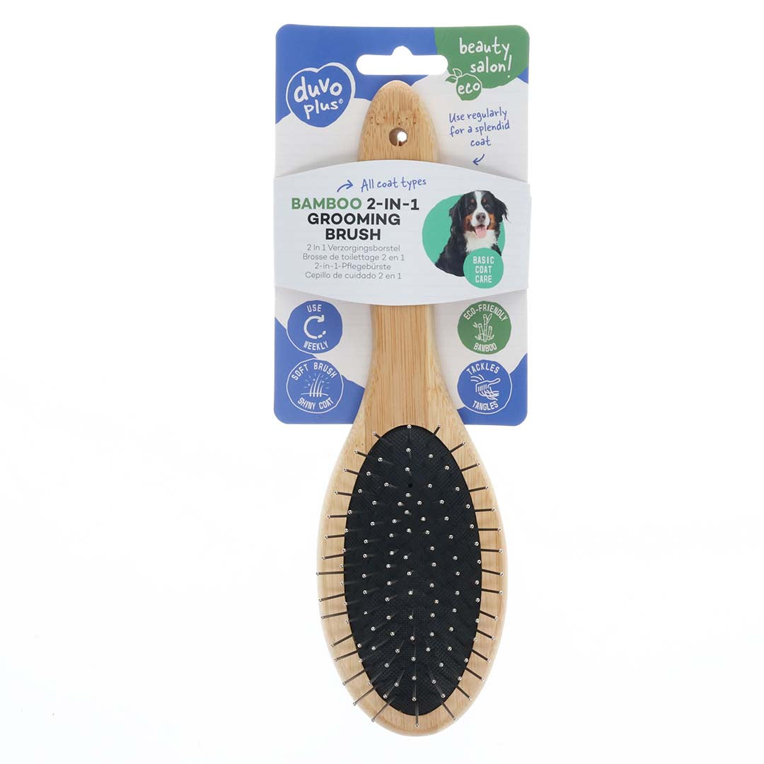 Duvo+ Bamboo 2-in-1 Grooming Brush [Size - L]