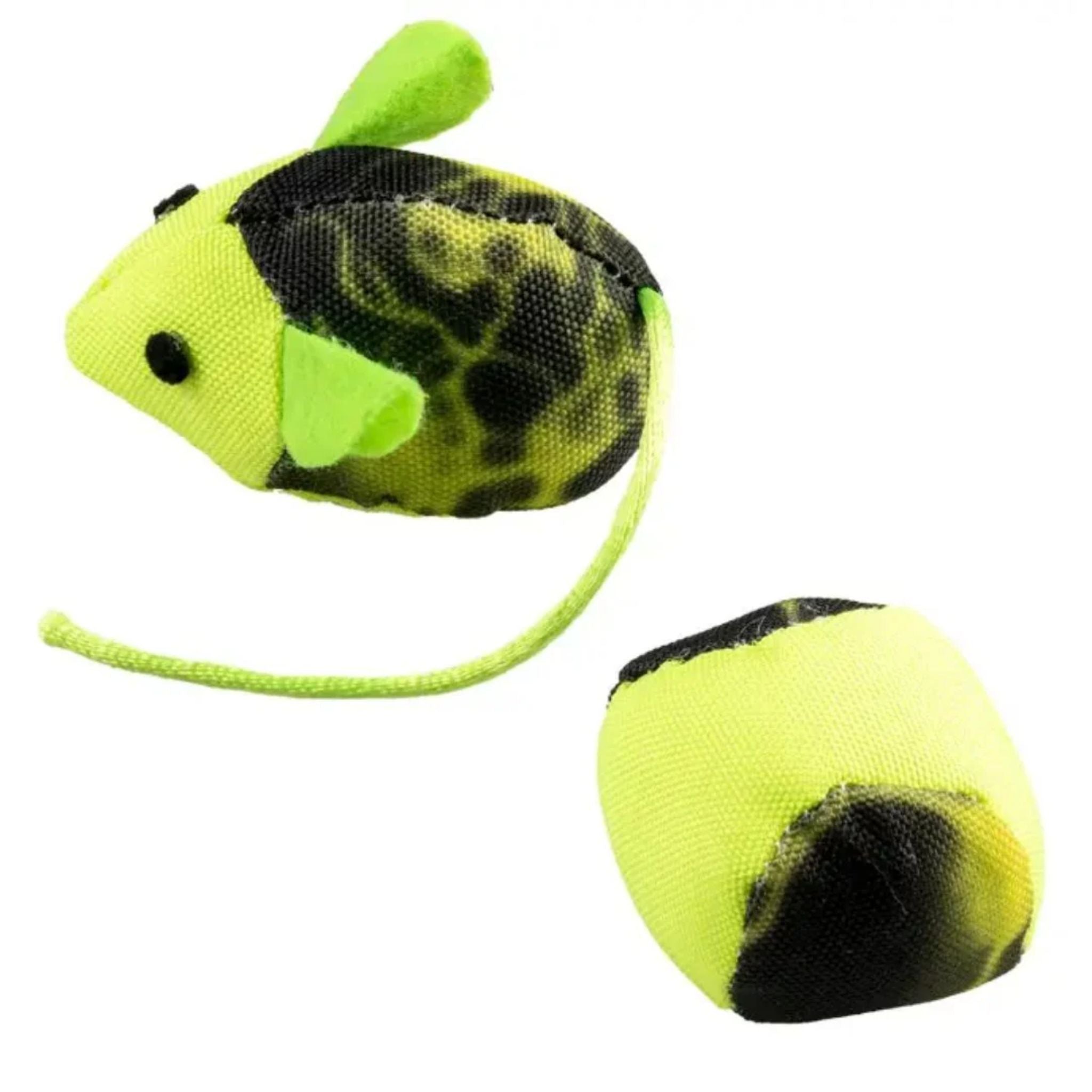 Duvo+ Mouse & Ball Cat Toy 2Pc – Interactive Play Set – Green 16x3.8x4cm