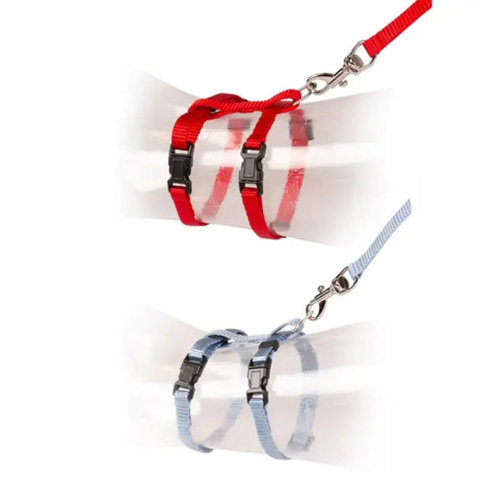 Duvo+ Kitten Walking Set Uni Mixed Colors – Adjustable Cat Harness & Leash 15-25cm / 125cm / 8mm