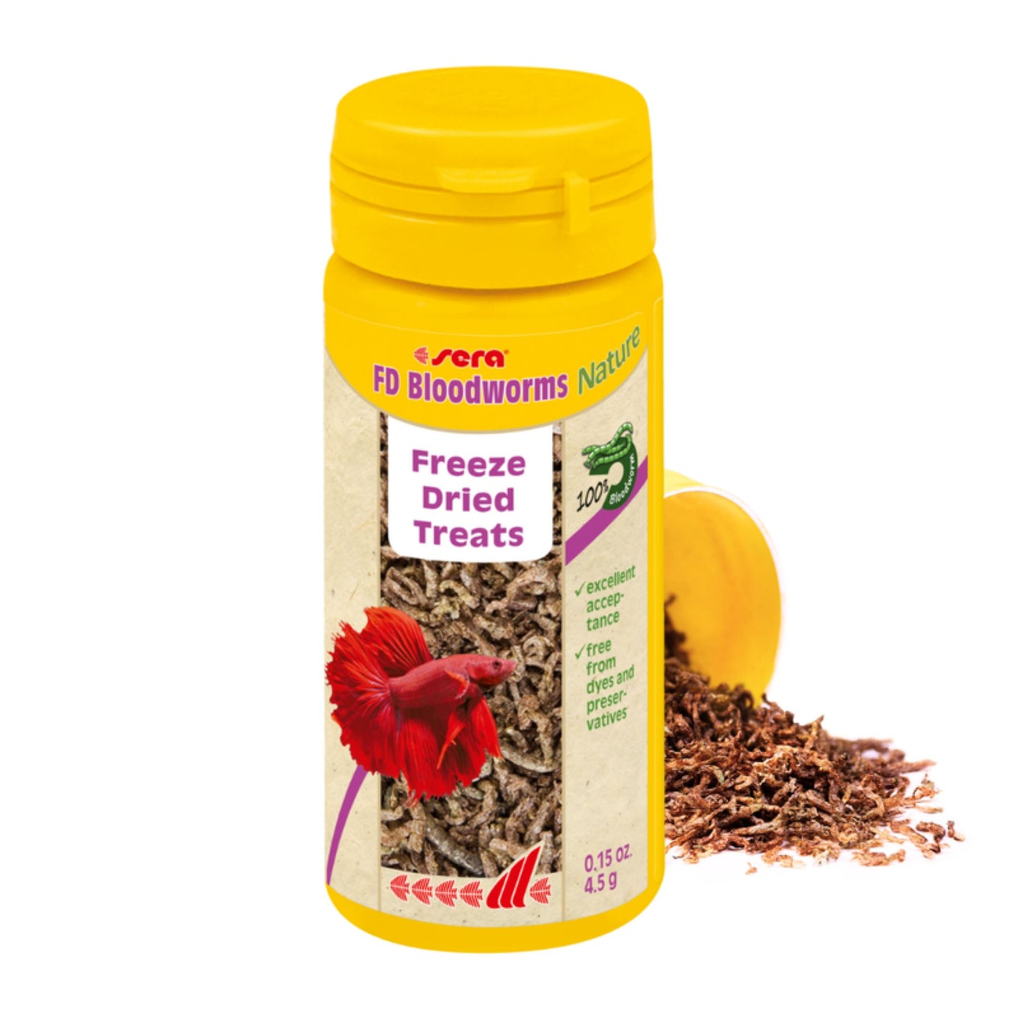 Sera FD Bloodworms 50ML – 4.5G Freeze-Dried Treats for Fish