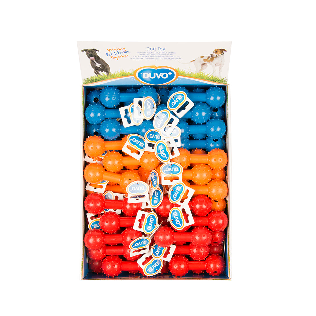 Duvo+ Rubber Dumbbell Dog Toy – 11cm, Mixed Colours