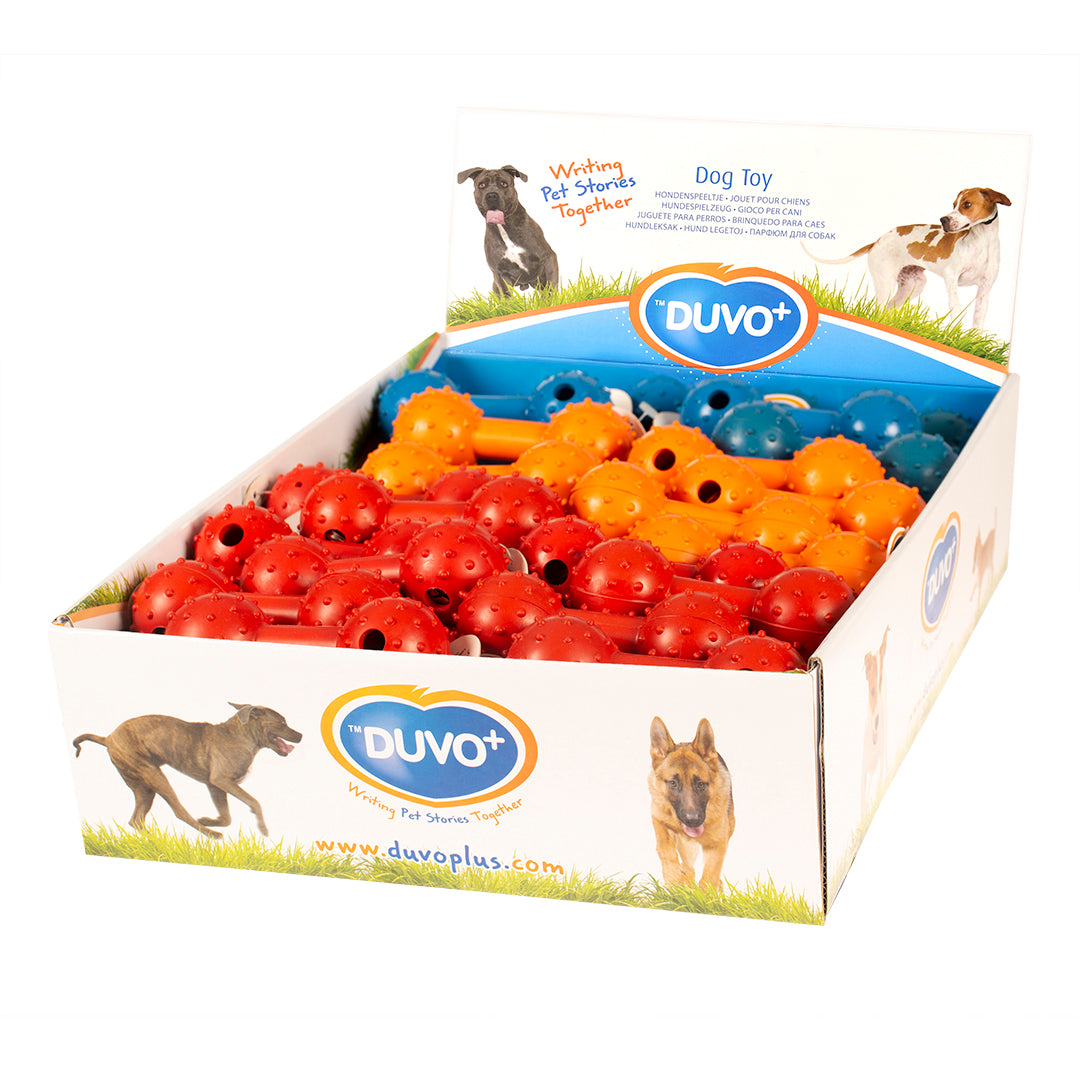 Duvo+ Rubber Dumbbell Dog Toy – 11cm, Mixed Colours