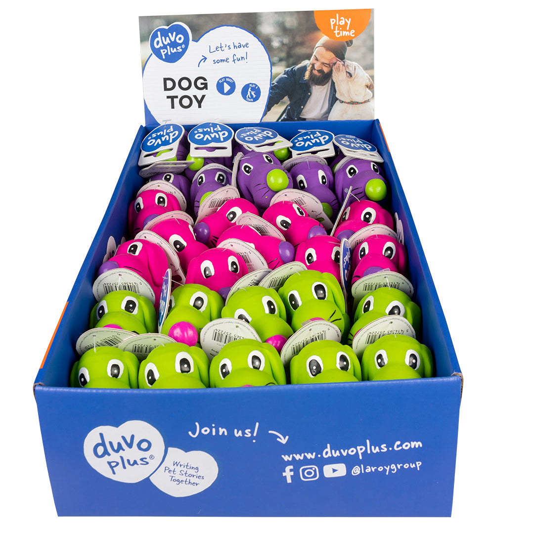 Duvo+ Latex Sitting Dog Toy 8.5cm – Mixed Colors