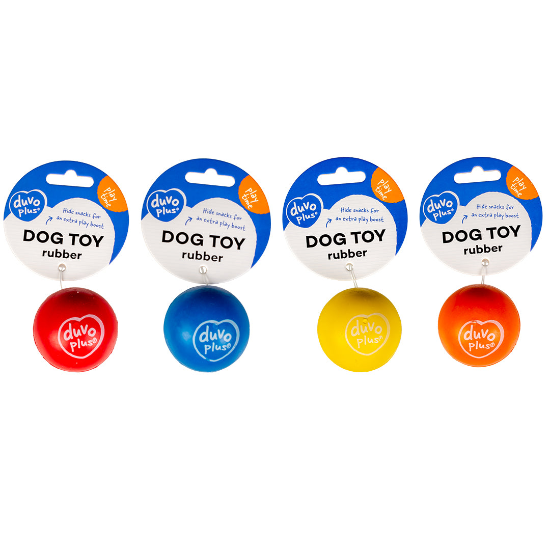 Duvo+ Rubber Bouncy Dog Ball – Ø6.5cm, Mixed Colours