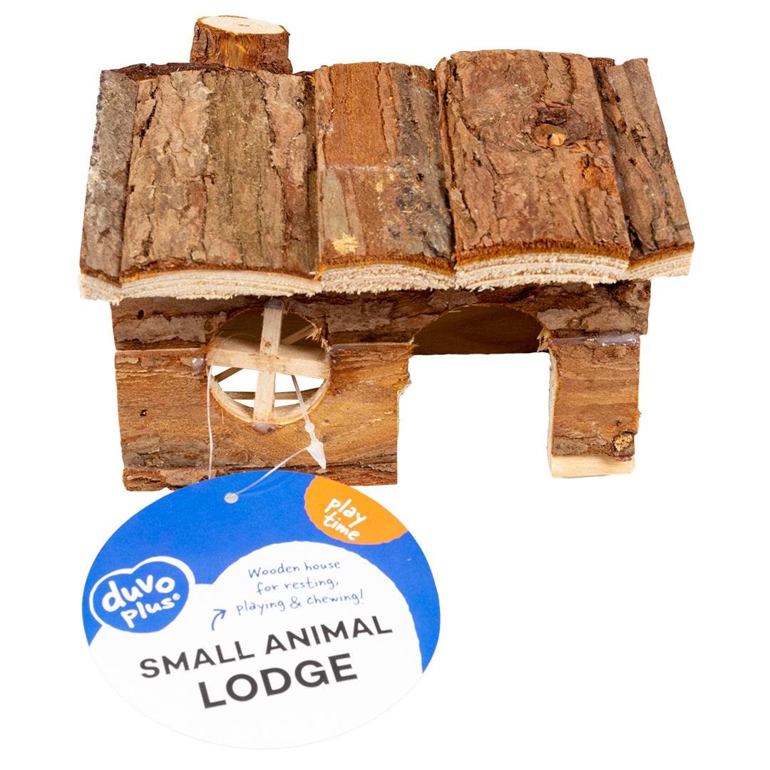 Duvo+ Wooden Lodge for Small Animals – 15x11x12cm