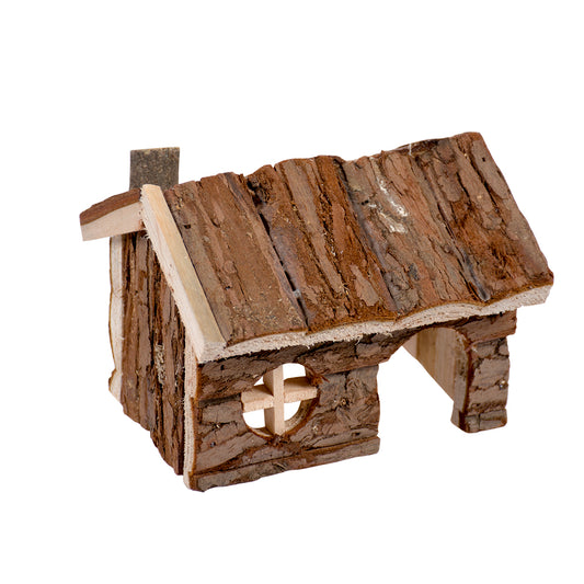 Duvo+ Wooden Lodge for Small Animals – 15x11x12cm